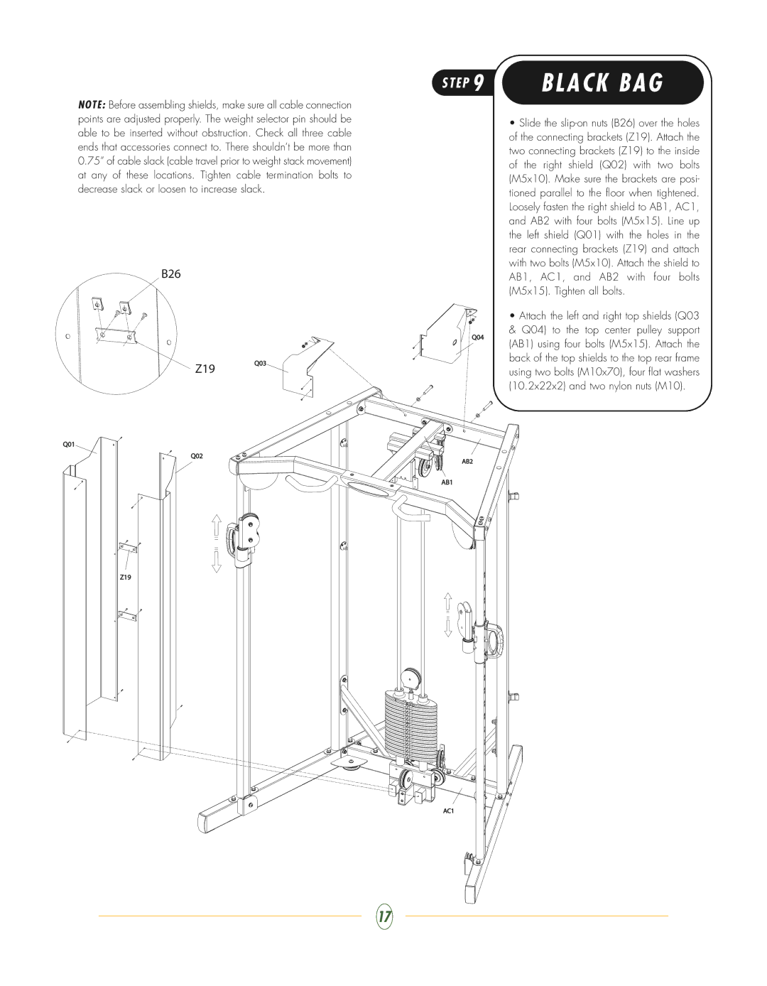 Vision Fitness ST700 manual E P 9 B L a C K B a G 