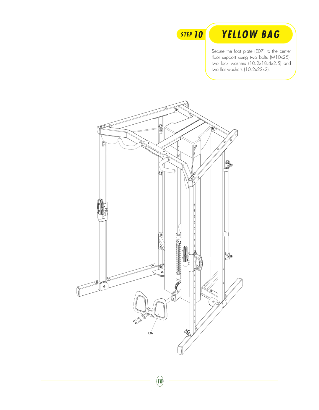 Vision Fitness ST700 manual E P 10 Y E L L O W B a G 