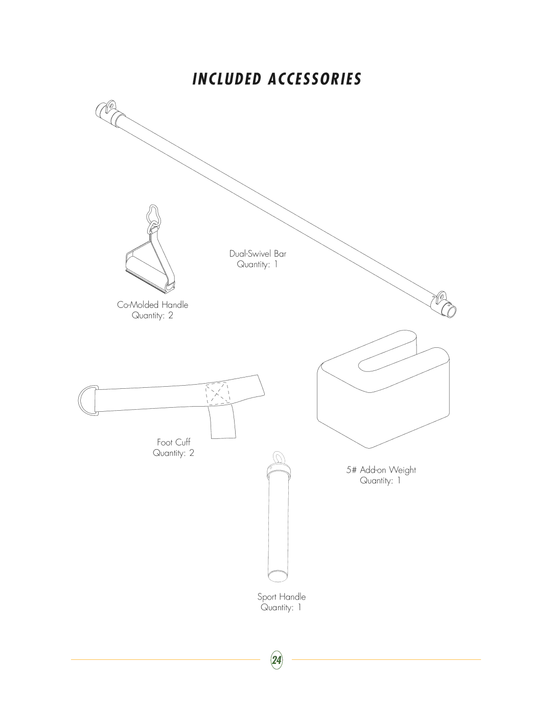 Vision Fitness ST700 manual Included Accessories 