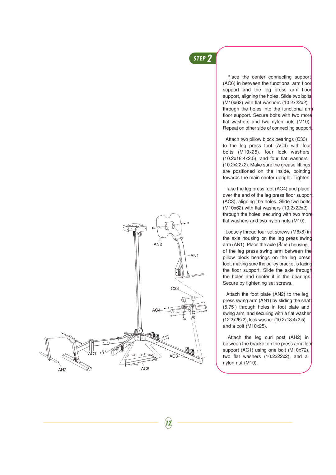 Vision Fitness ST710 manual U E B a G 