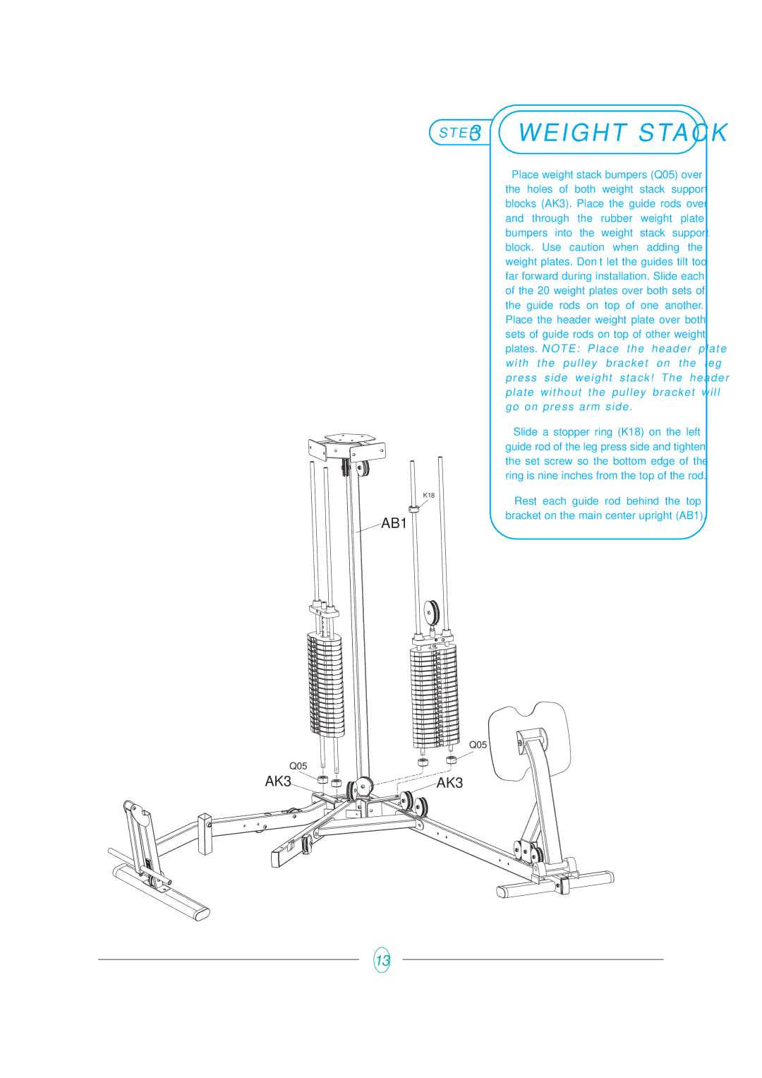 Vision Fitness ST710 manual AK3, AB1 