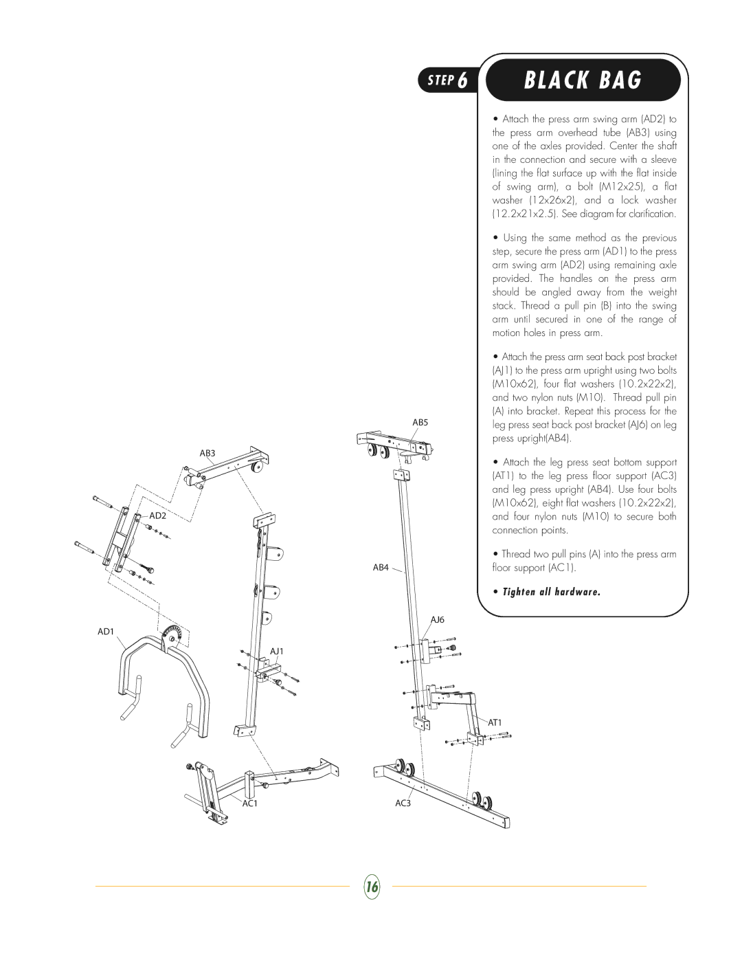 Vision Fitness ST710 manual E P 6 B L a C K B a G 