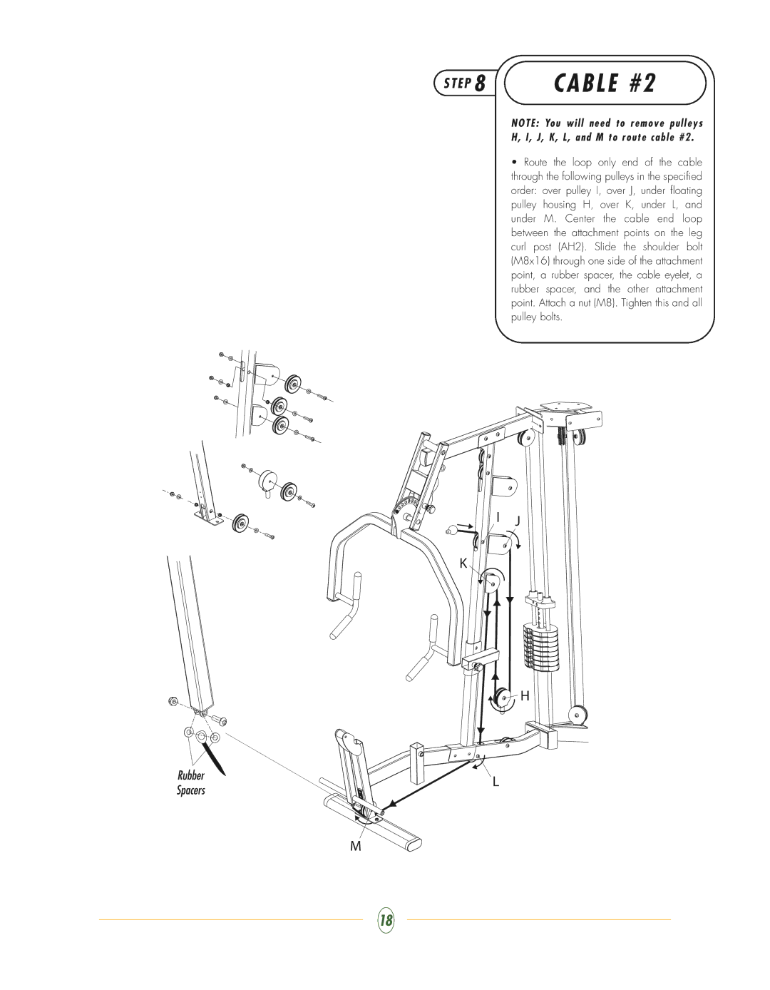 Vision Fitness ST710 manual Cable #2 