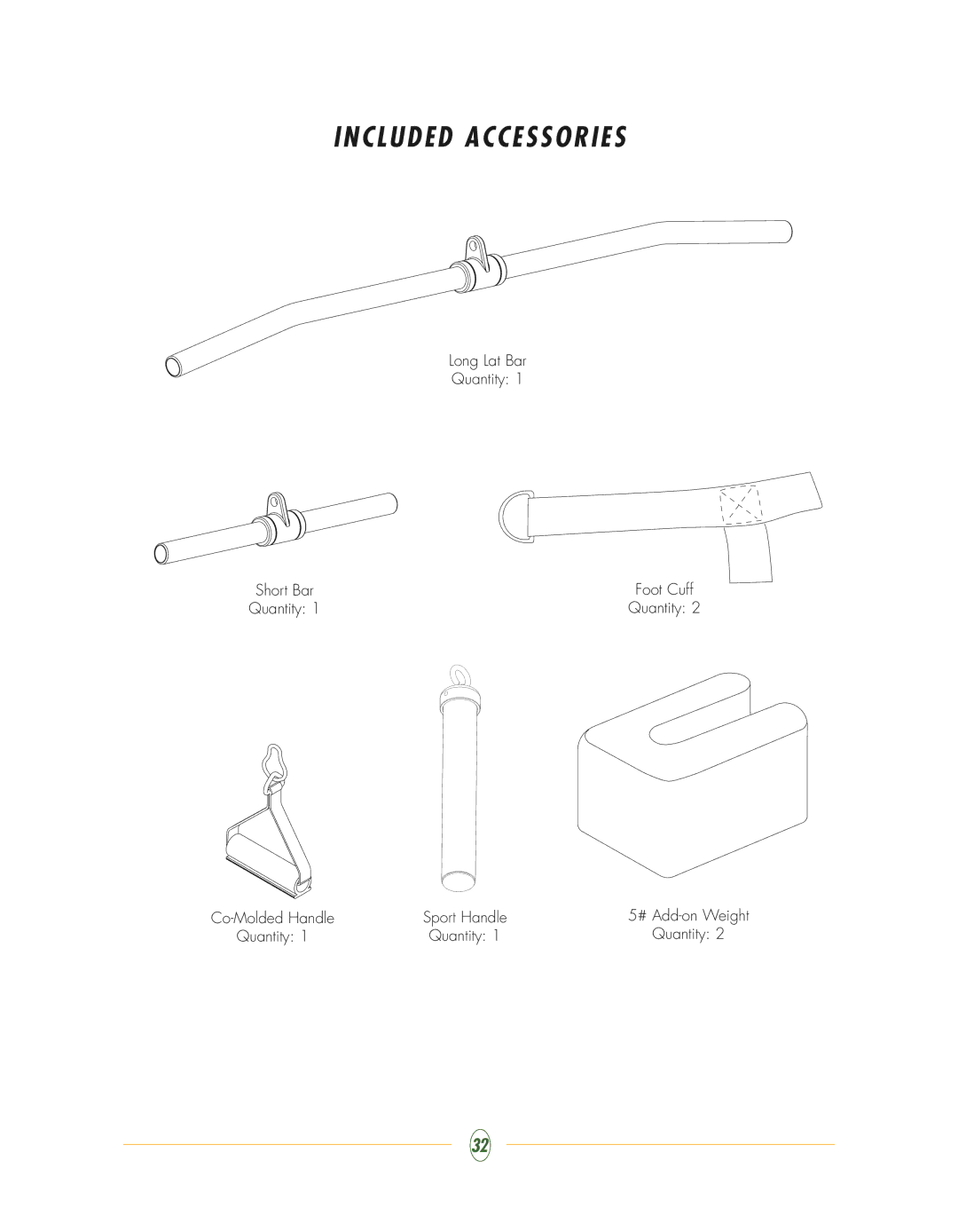 Vision Fitness ST710 manual Included Accessories 