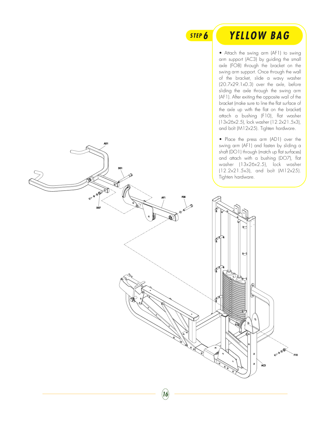 Vision Fitness ST720 manual E P 6 Y E L L O W B a G 