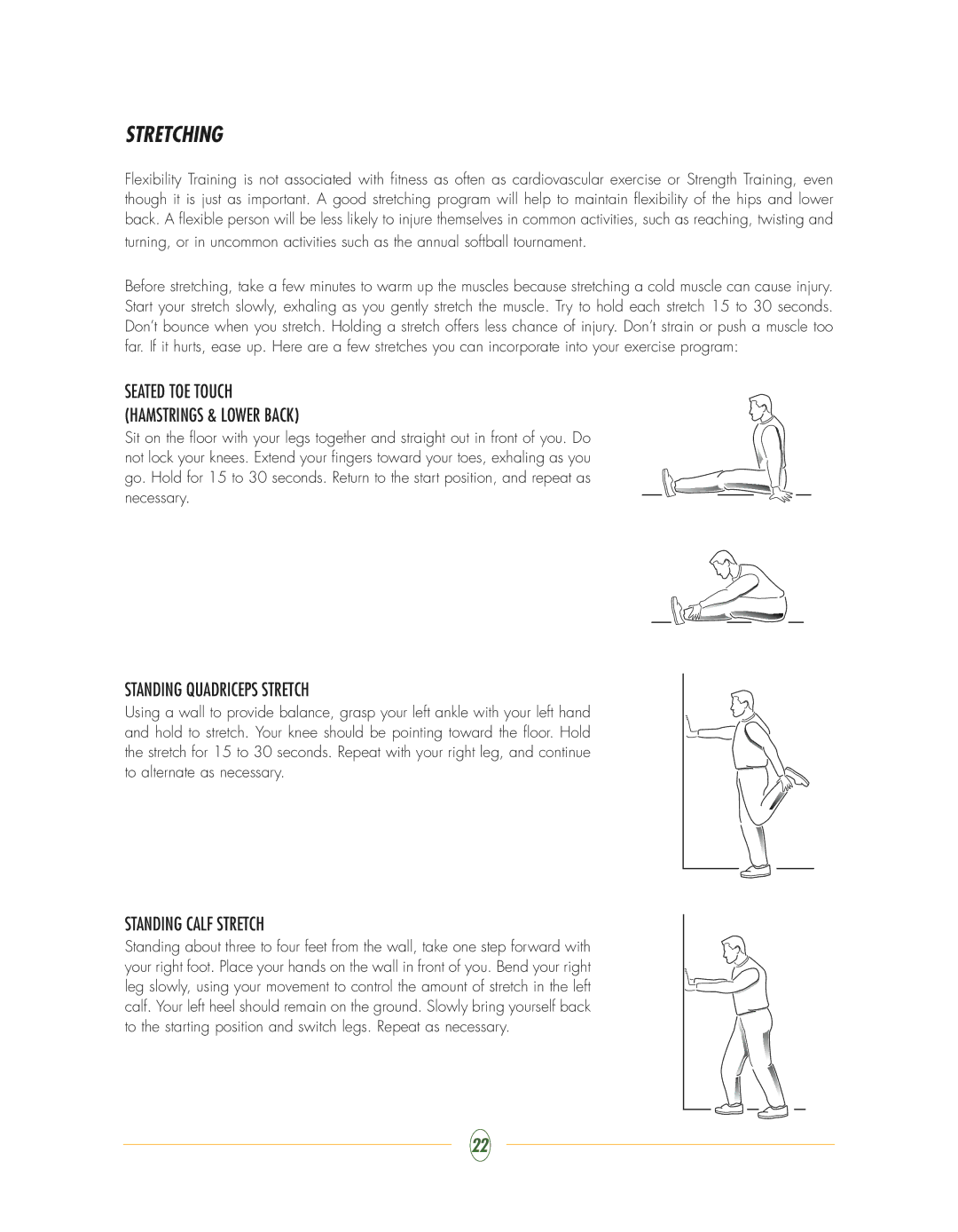 Vision Fitness ST720 manual Stretching 