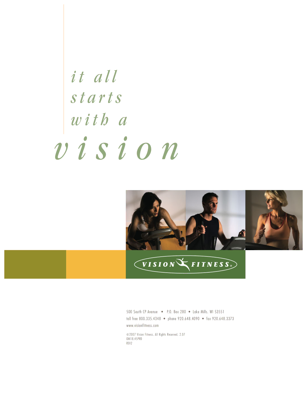 Vision Fitness ST720 manual S i o n 