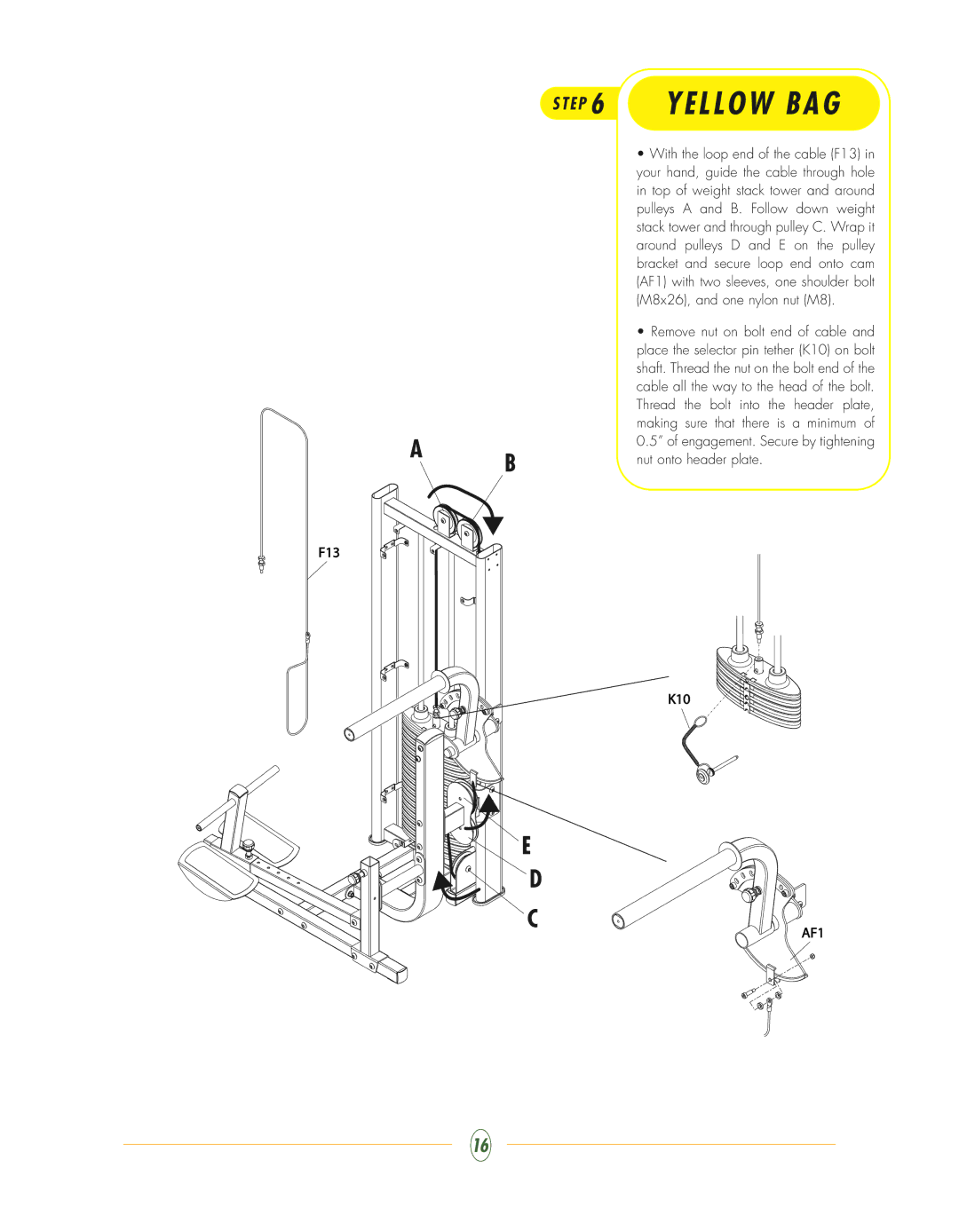 Vision Fitness ST740 manual E P 6 Y E L L O W B a G 