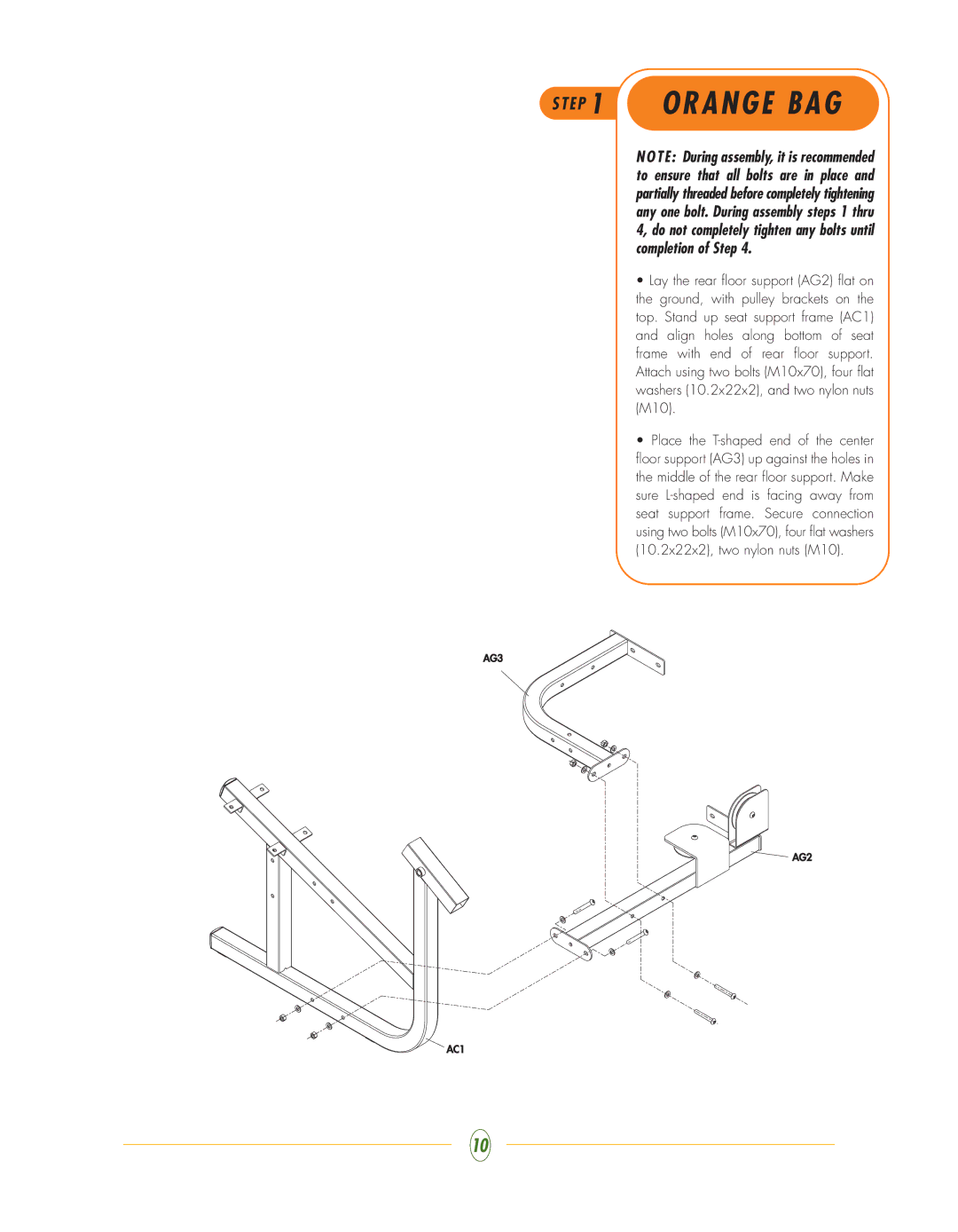 Vision Fitness ST750 manual E P 1 O R a N G E B a G 