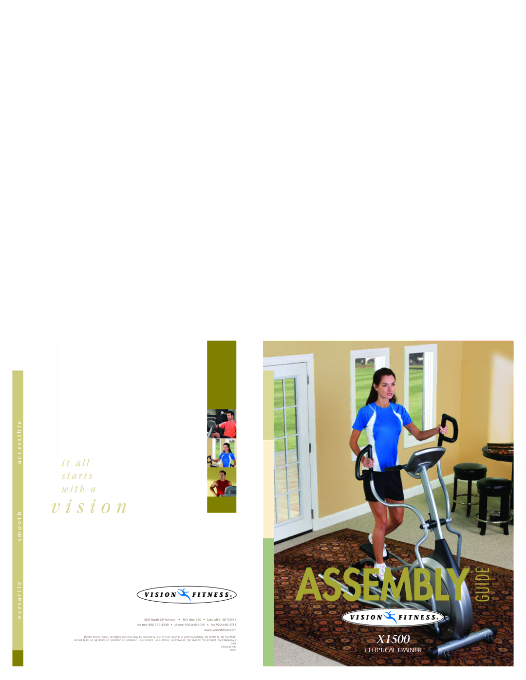 Vision Fitness X1500 manual Assembly Guide 