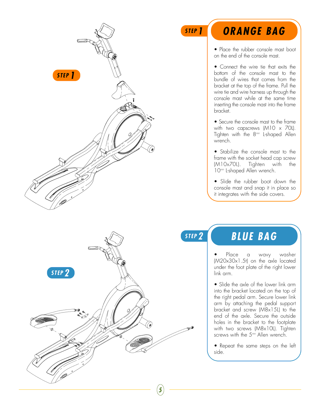 Vision Fitness X6600iNetTV manual E P 1 O R a N G E B a G 