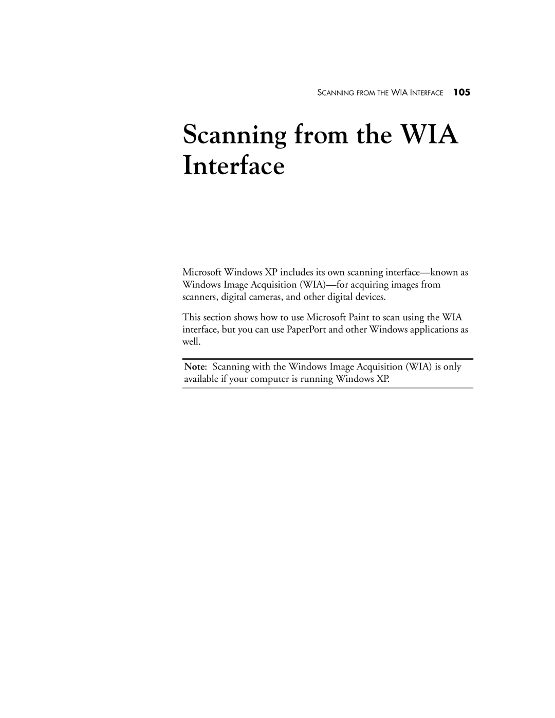 Visioneer 220 manual Scanning from the WIA Interface 