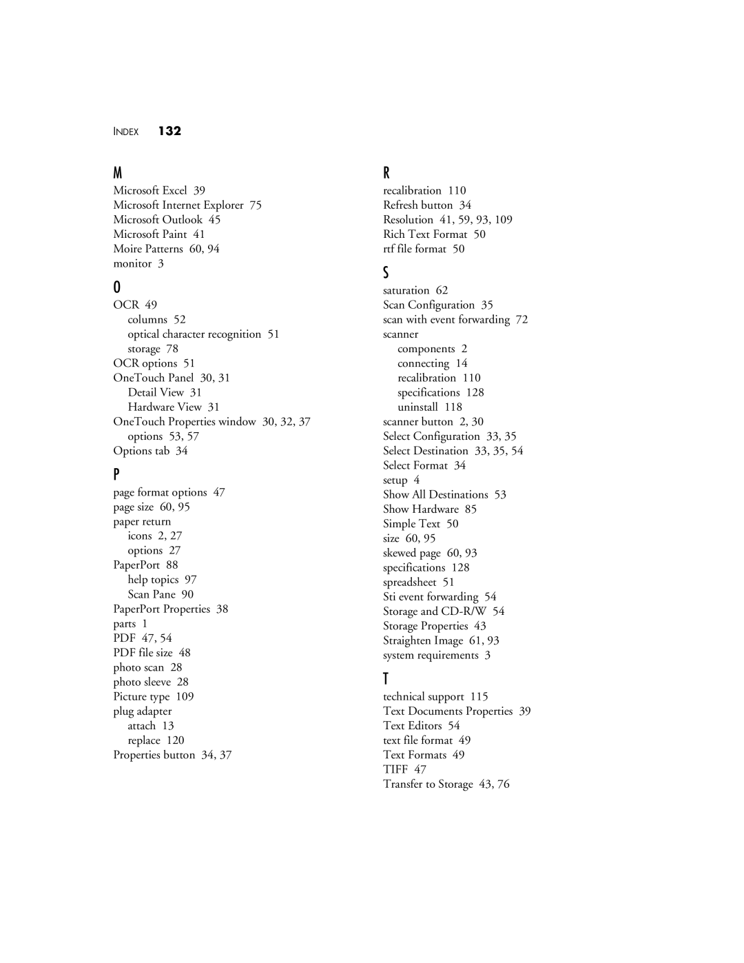 Visioneer 220 manual Index 