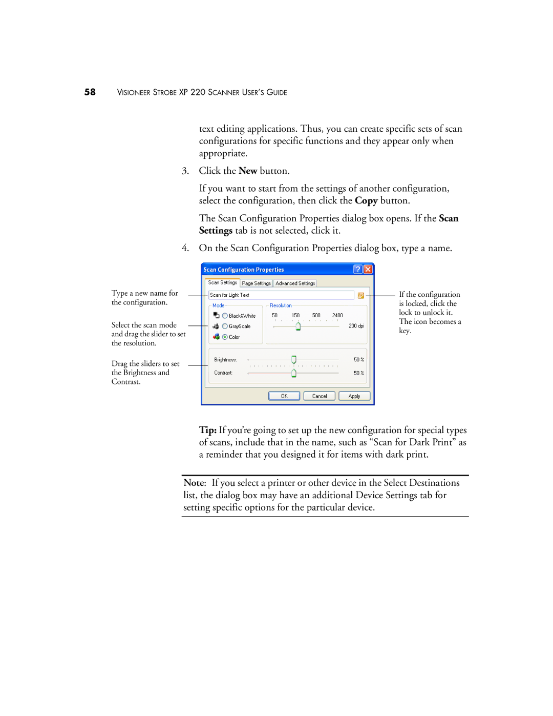 Visioneer manual Visioneer Strobe XP 220 Scanner USER’S Guide 