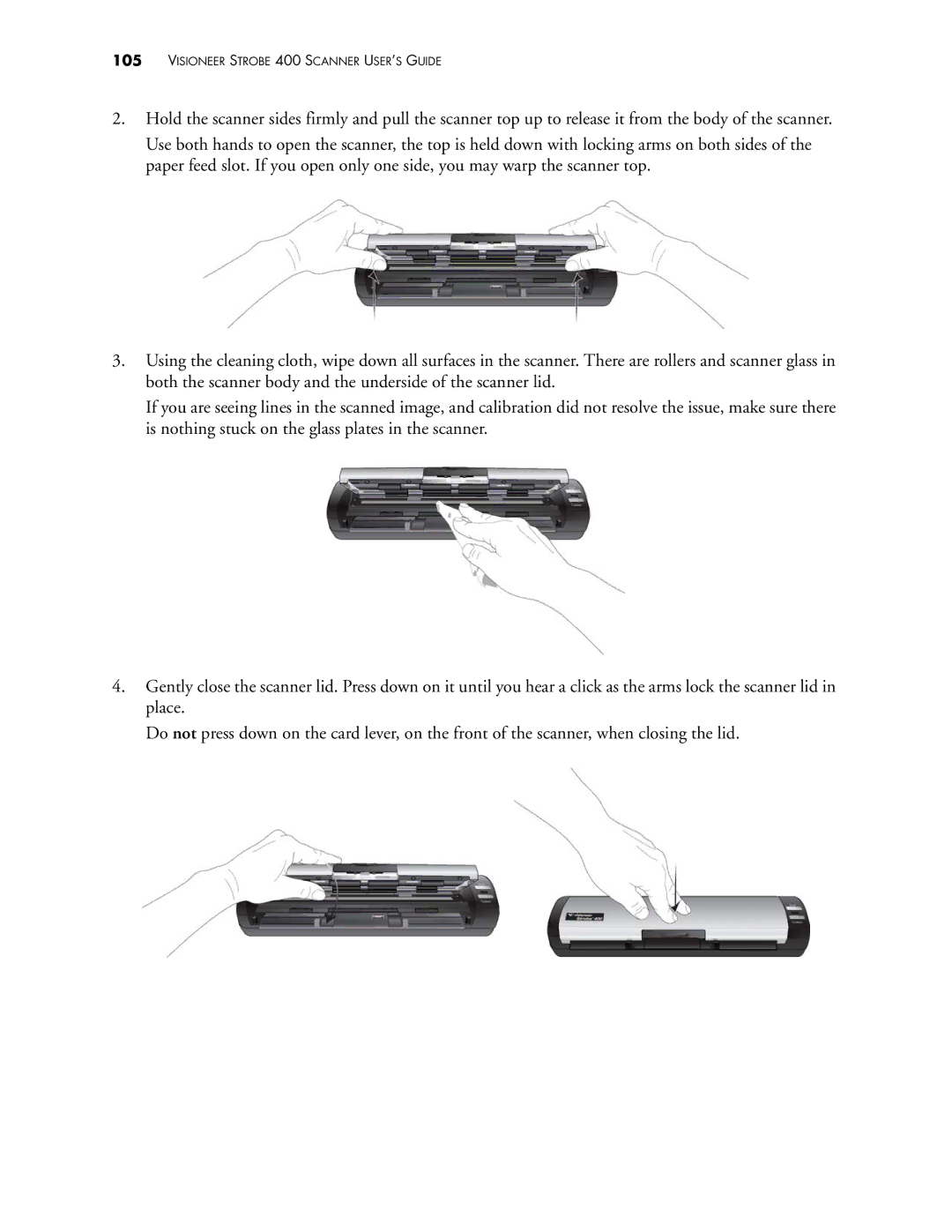 Visioneer manual Visioneer Strobe 400 Scanner USER’S Guide 