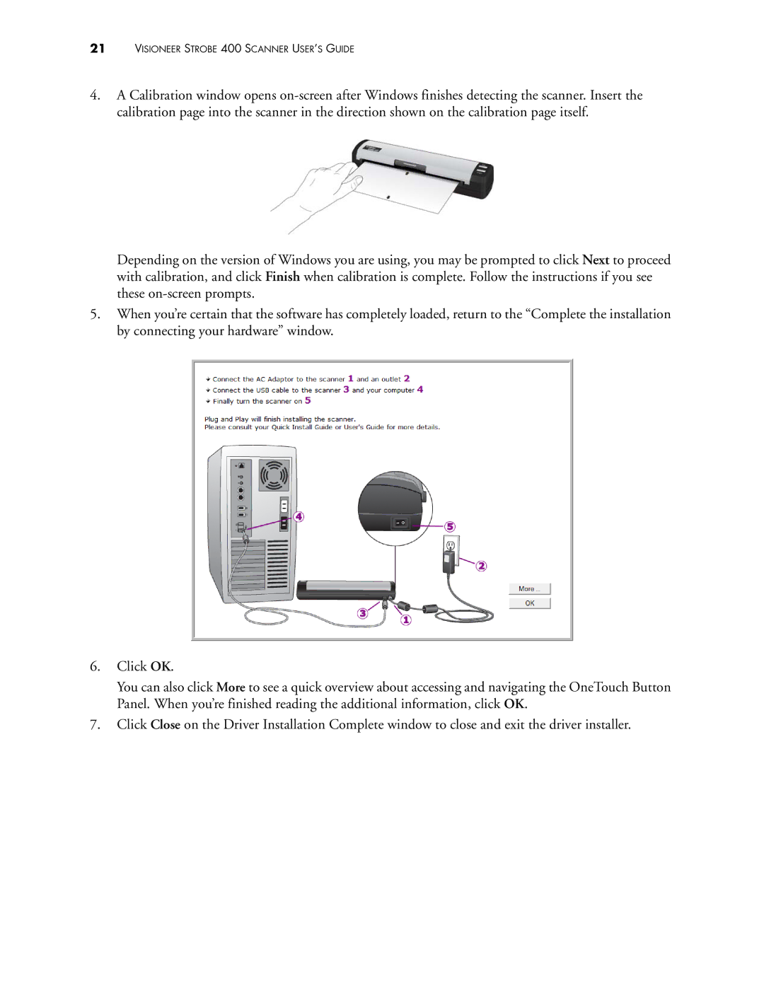 Visioneer manual Visioneer Strobe 400 Scanner USER’S Guide 