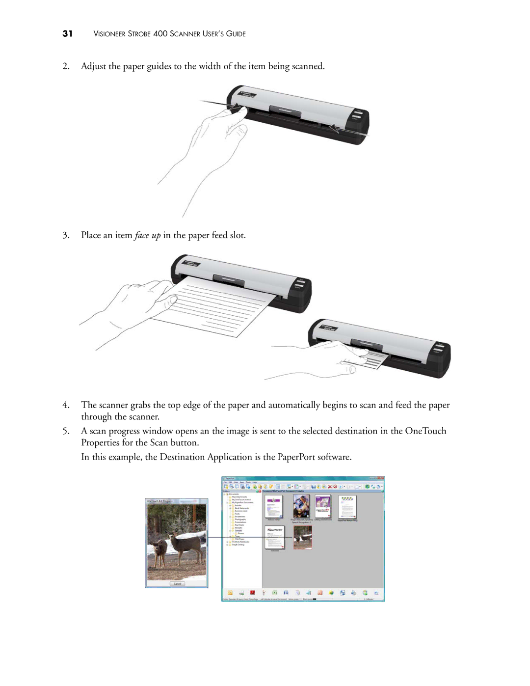 Visioneer manual Visioneer Strobe 400 Scanner USER’S Guide 