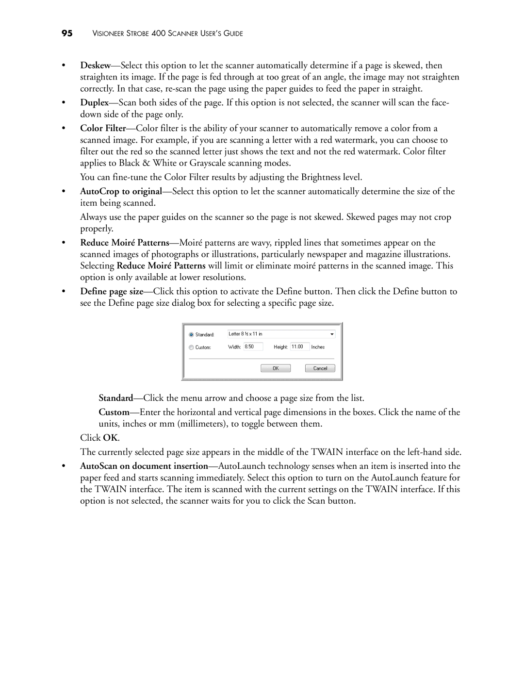 Visioneer manual Visioneer Strobe 400 Scanner USER’S Guide 