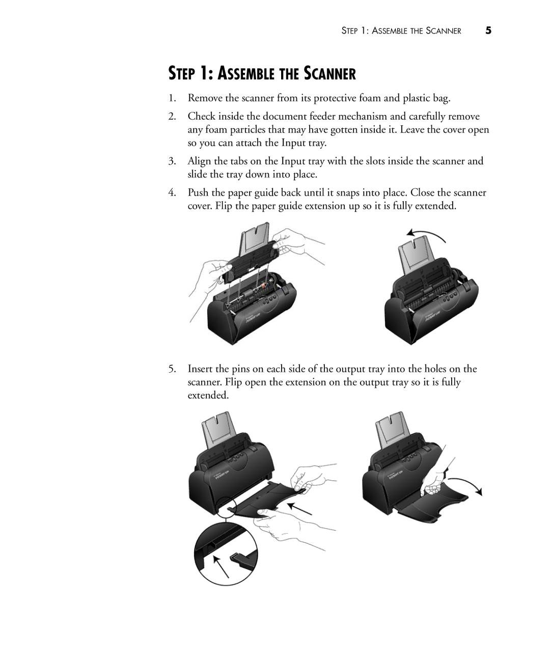 Visioneer 430 manual Assemble the Scanner 