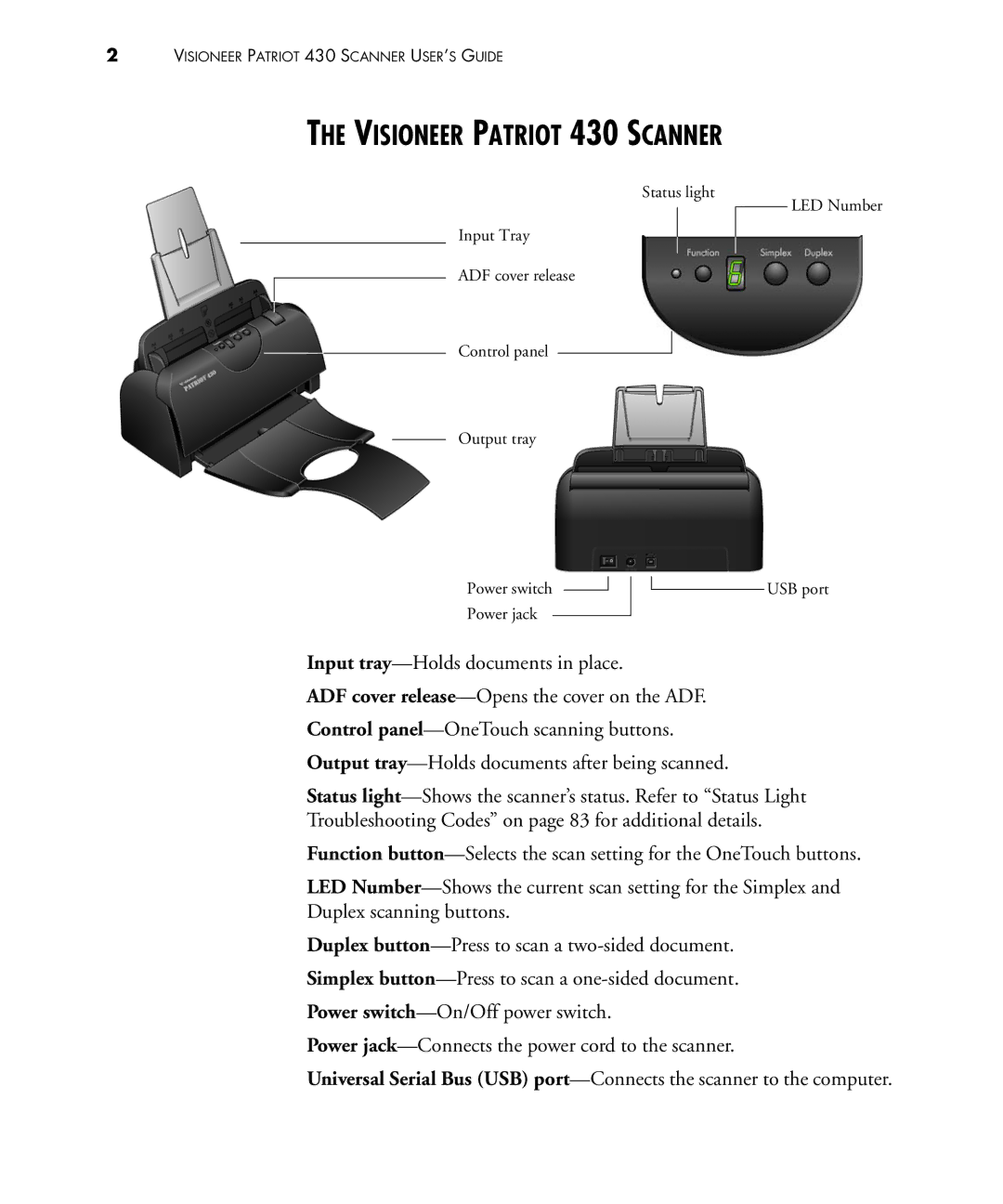 Visioneer manual Visioneer Patriot 430 Scanner 