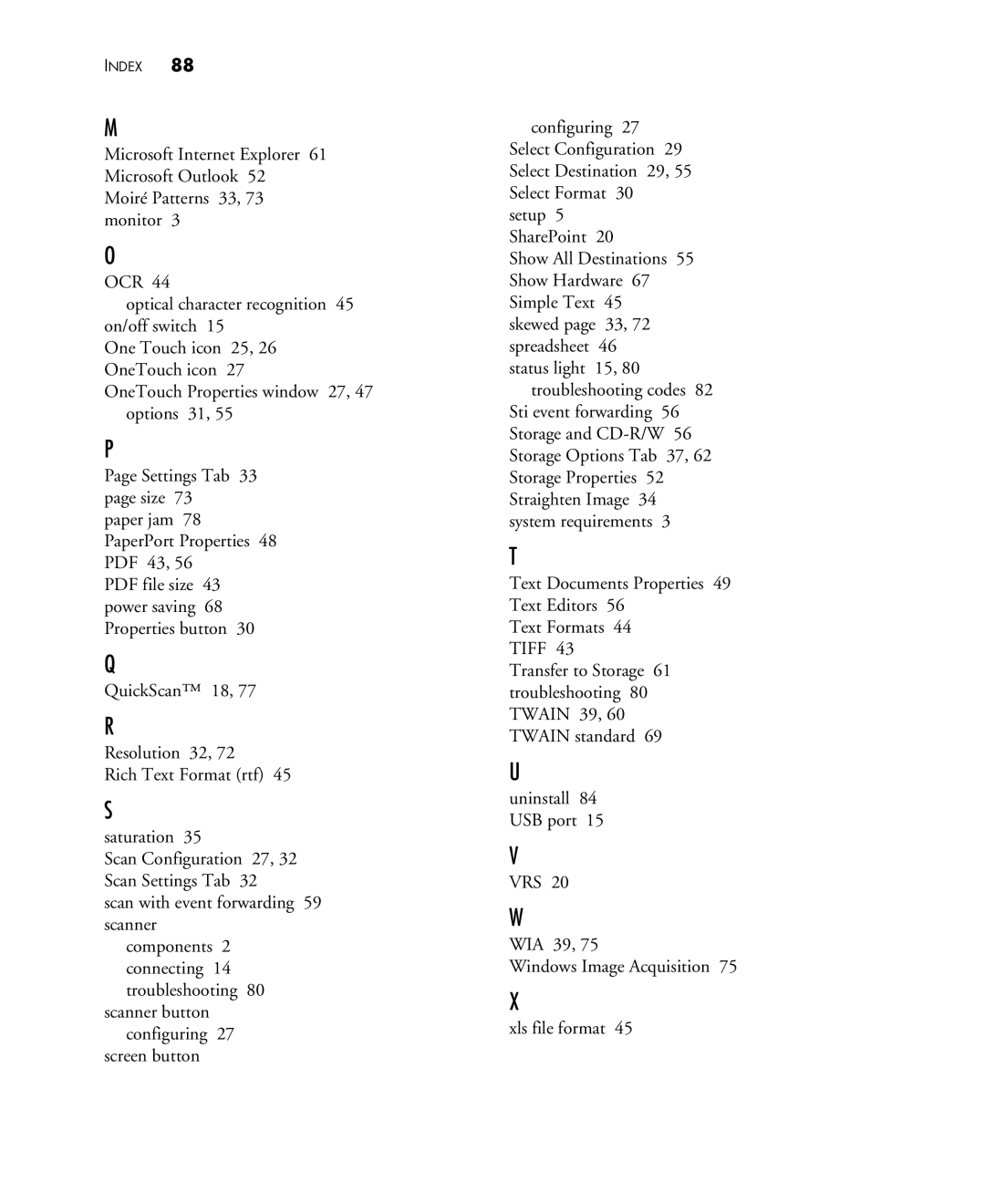 Visioneer 450 manual Index 