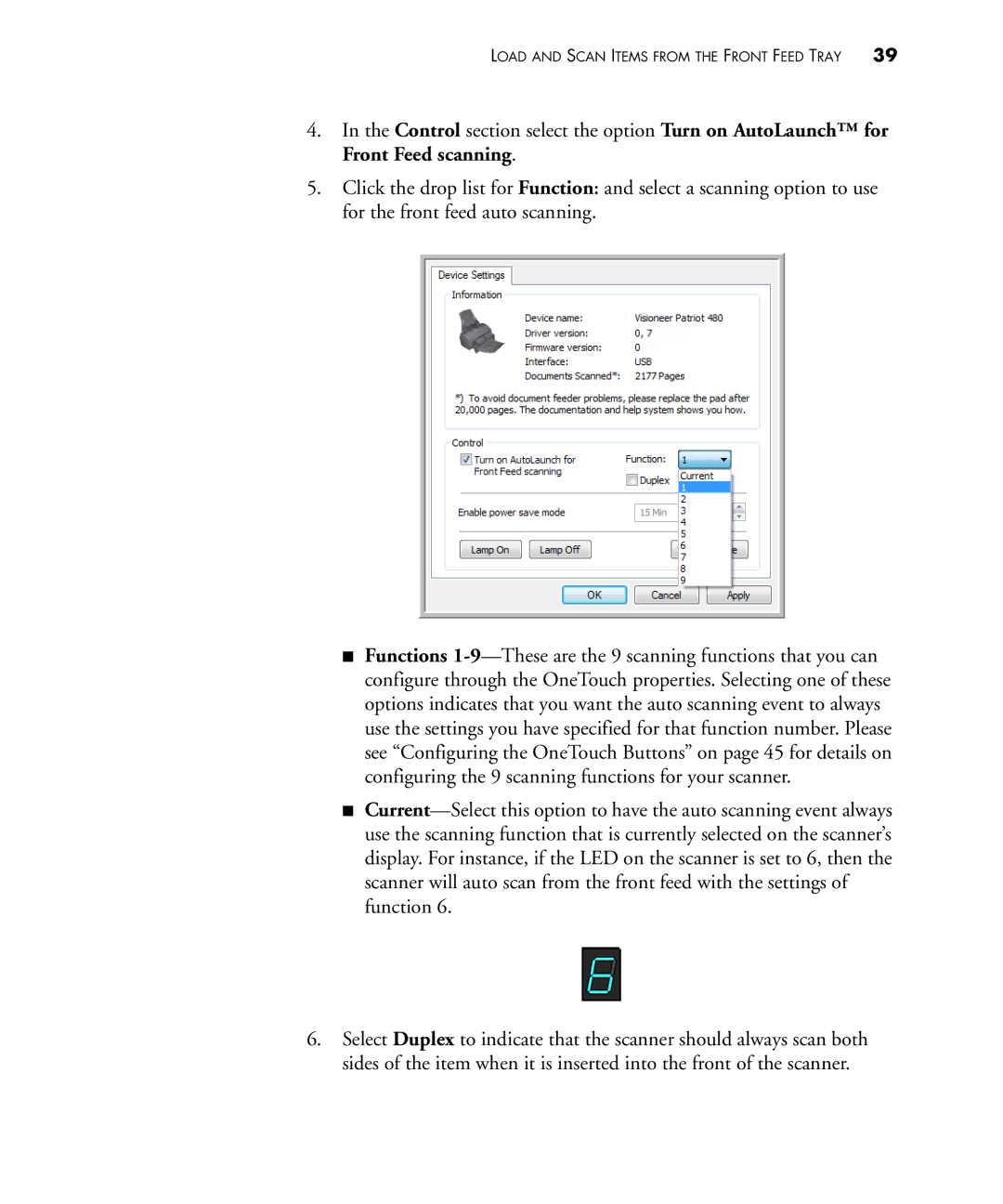 Visioneer 480 manual Load and Scan Items from the Front Feed Tray 