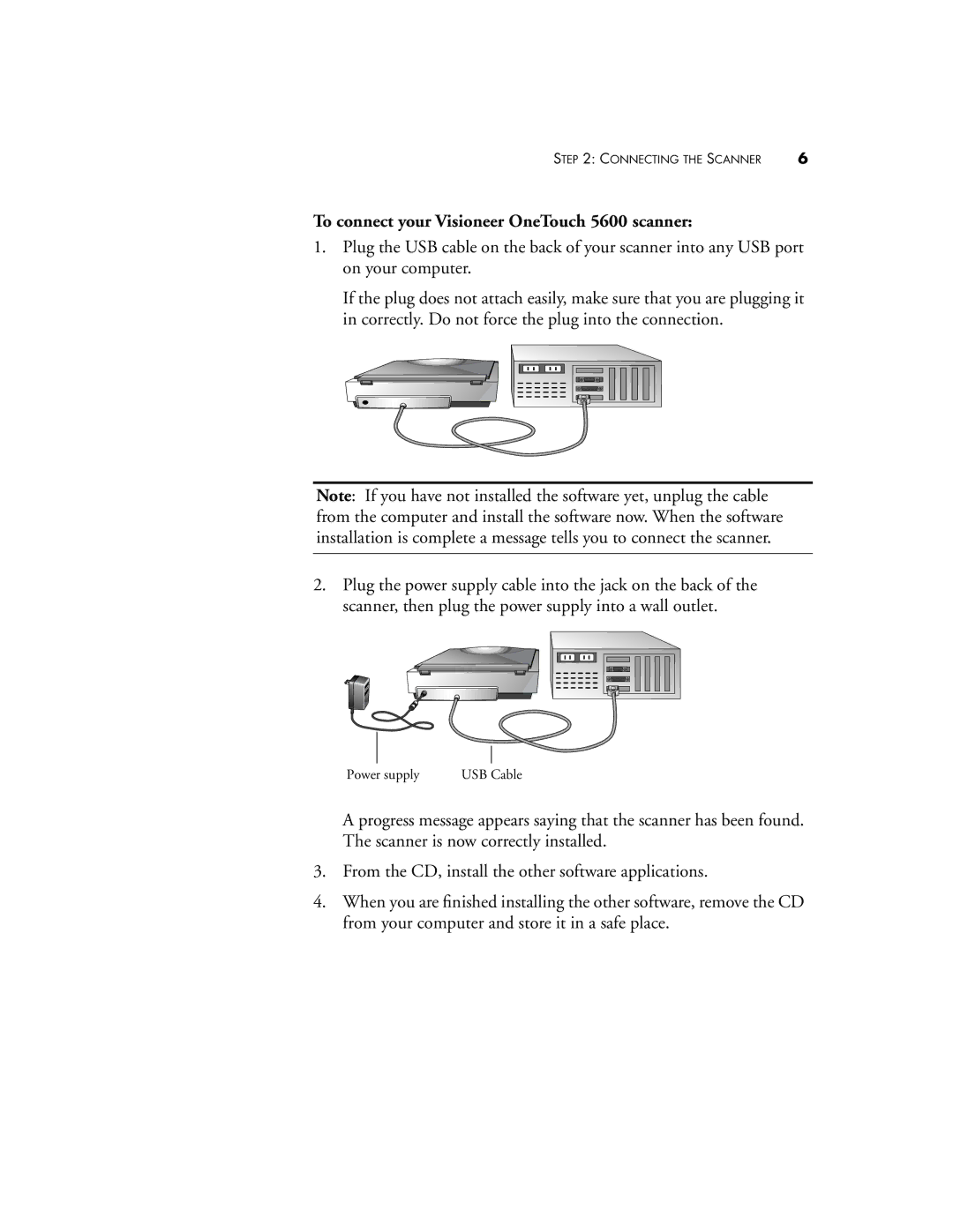 Visioneer manual To connect your Visioneer OneTouch 5600 scanner 