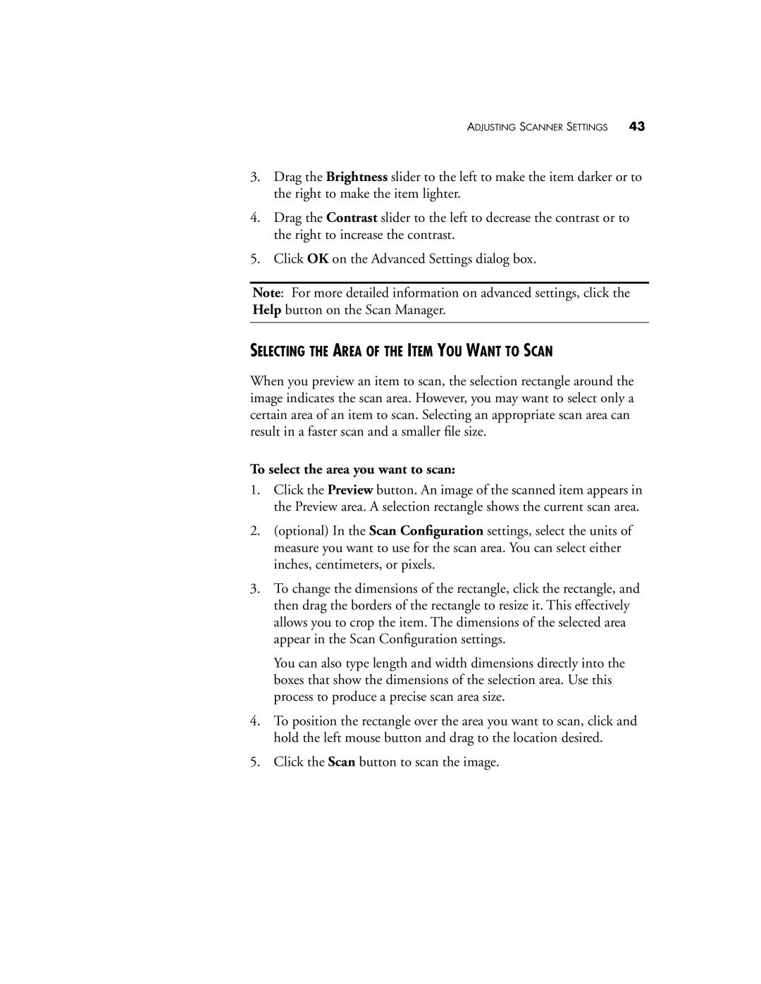 Visioneer 5820 manual Selecting the Area of the Item YOU Want to Scan, To select the area you want to scan 