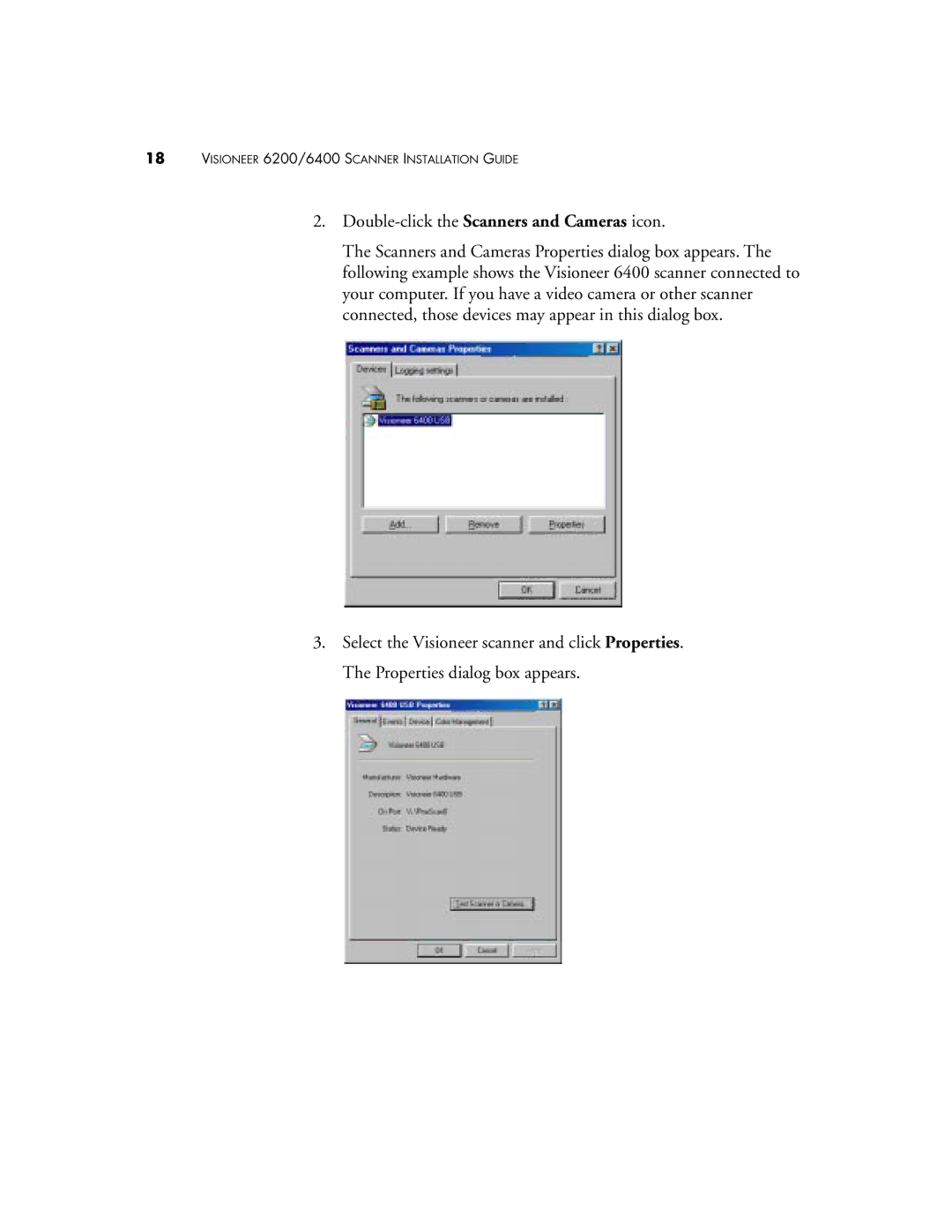 Visioneer manual Visioneer 6200/6400 Scanner Installation Guide 