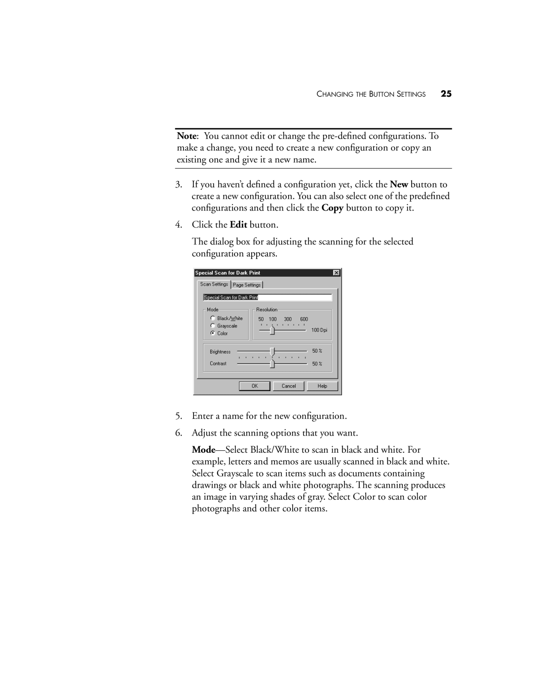 Visioneer 7600 SERIES manual Changing the Button Settings 