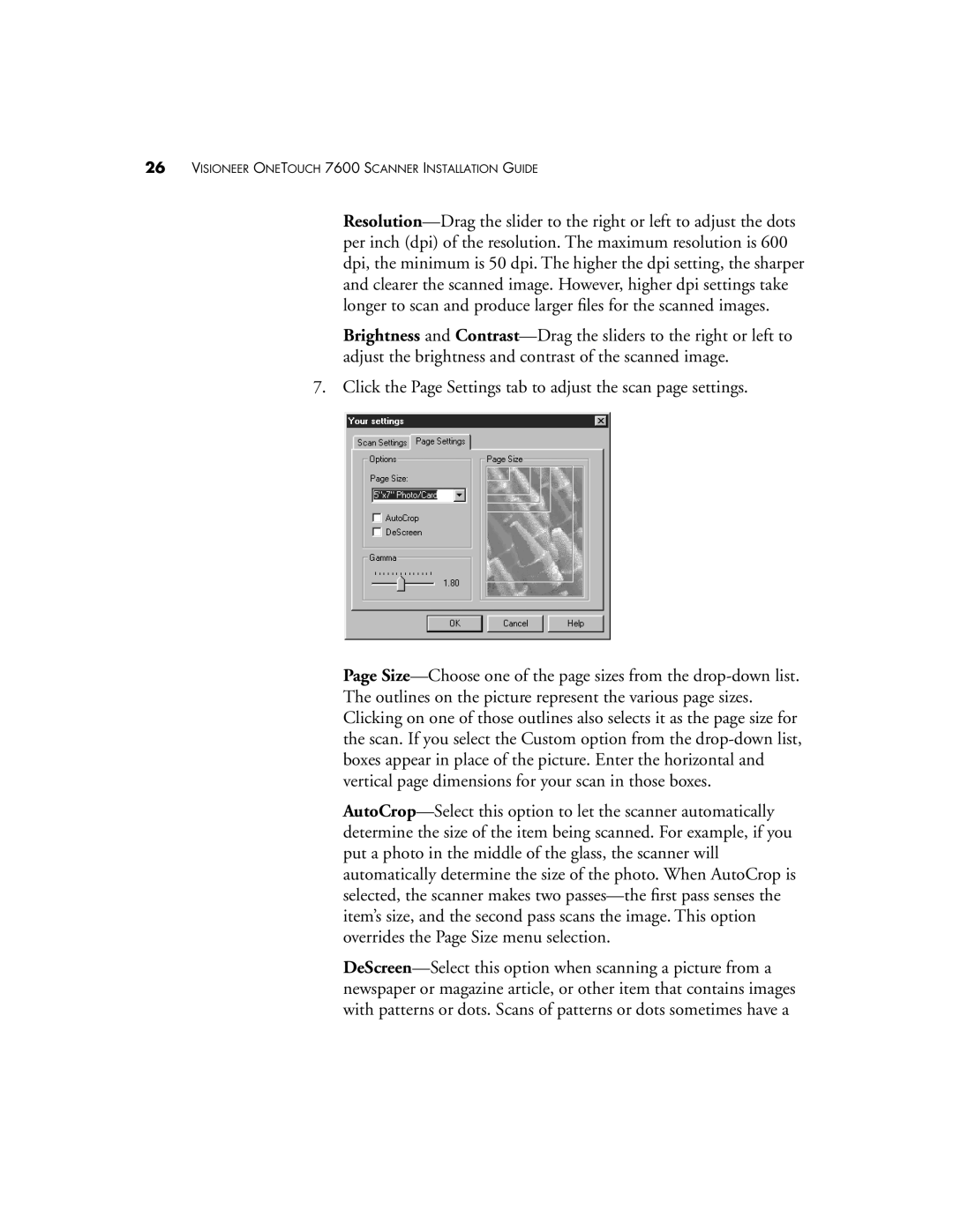 Visioneer 7600 SERIES manual Visioneer Onetouch 7600 Scanner Installation Guide 