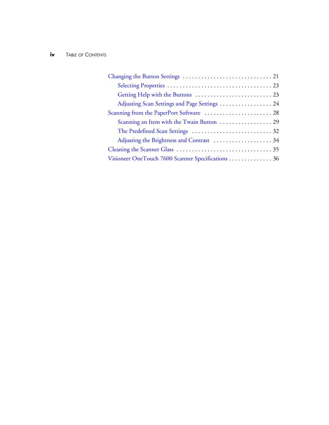 Visioneer 7600 SERIES manual Adjusting Scan Settings and Page Settings 