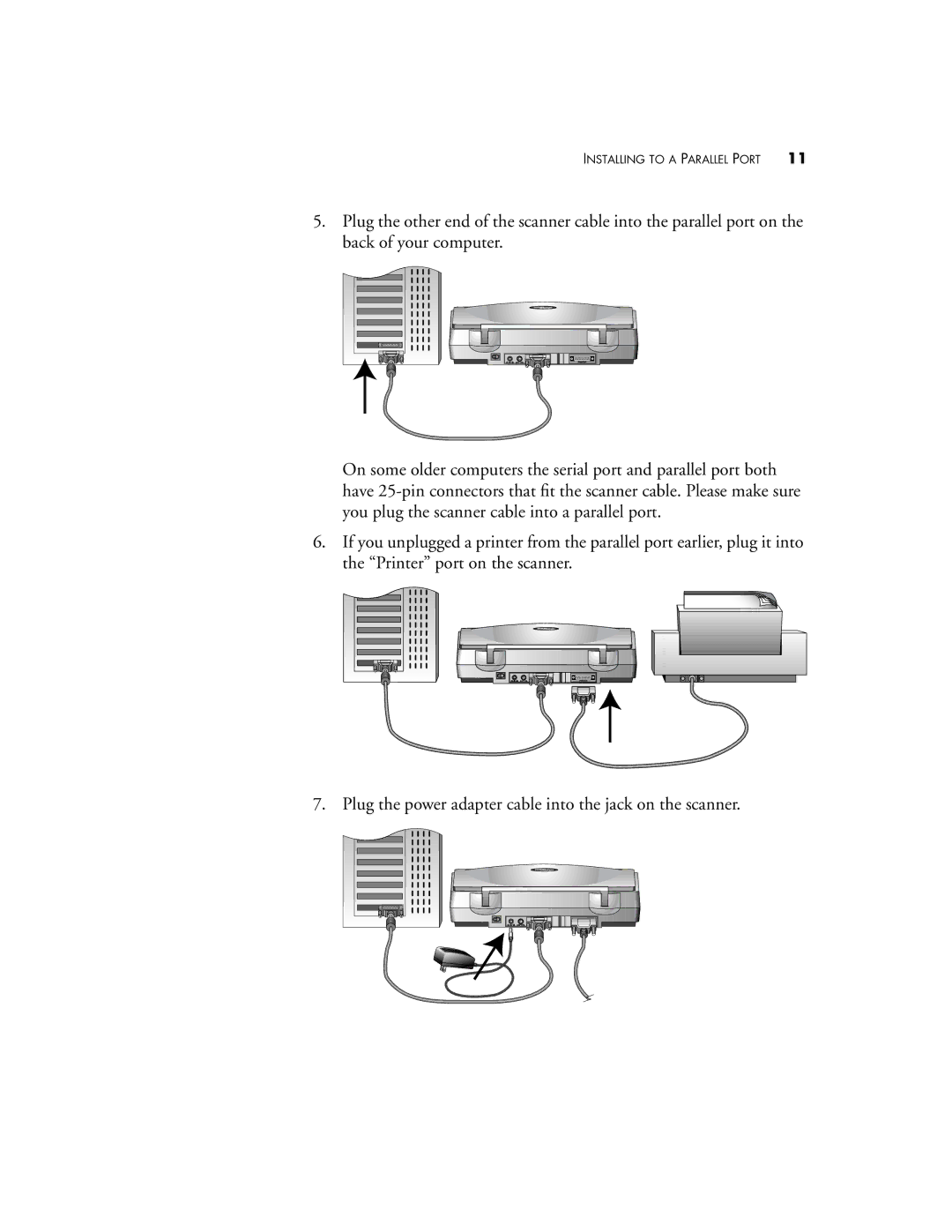 Visioneer 8100 manual Installing to a Parallel Port 