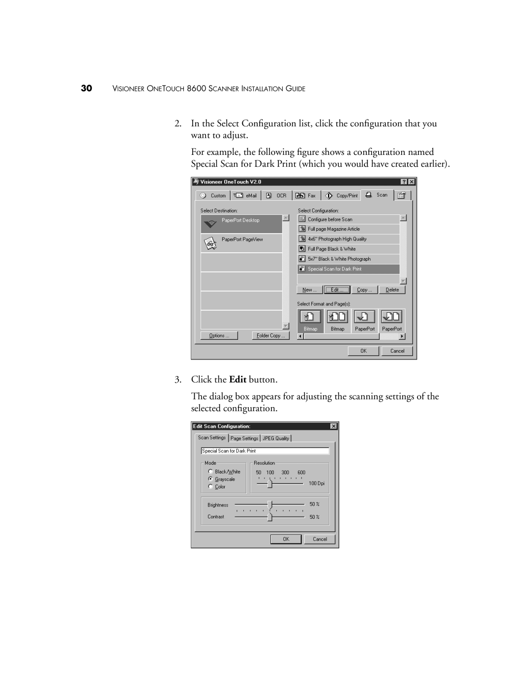 Visioneer manual Visioneer Onetouch 8600 Scanner Installation Guide 