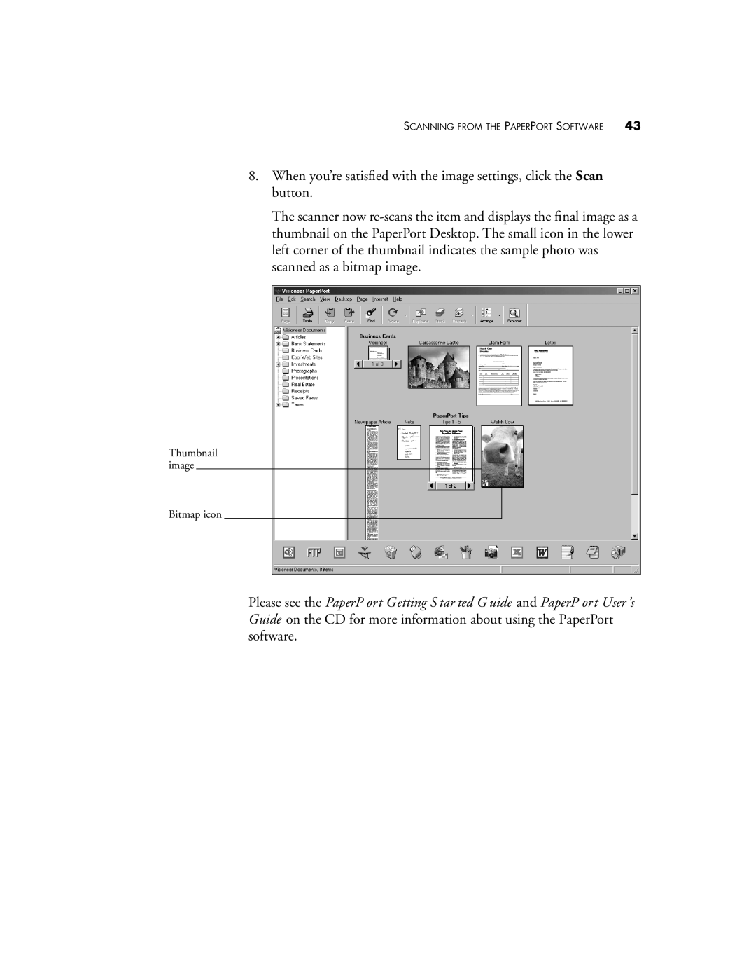 Visioneer 8600 manual Thumbnail image Bitmap icon 