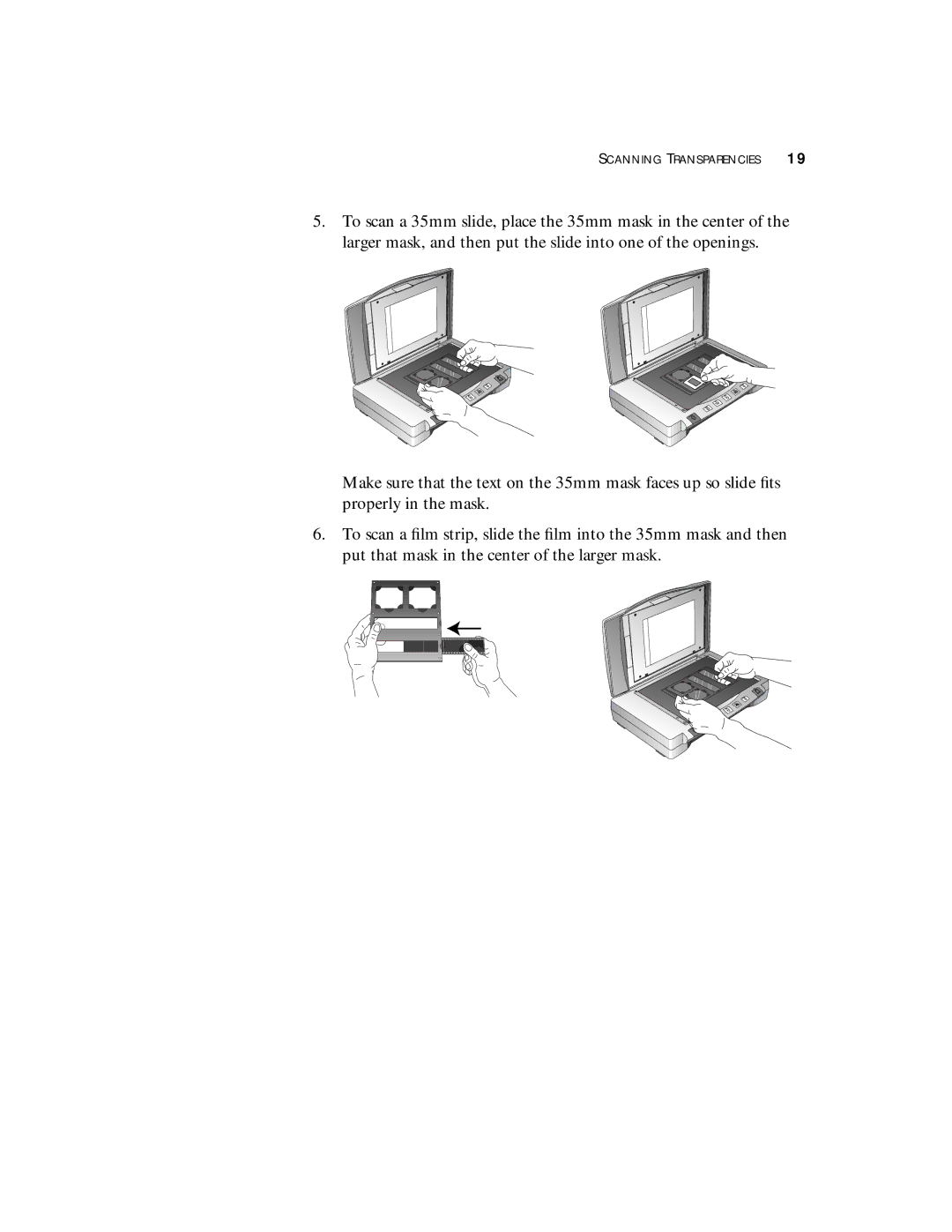 Visioneer 8820 manual Scanning Transparencies 