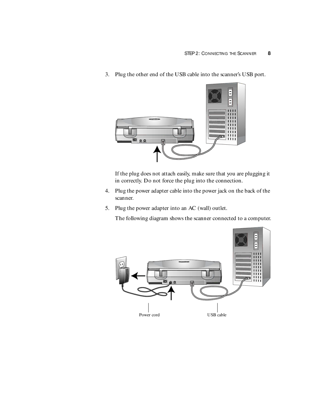 Visioneer 8900 manual Power cord 