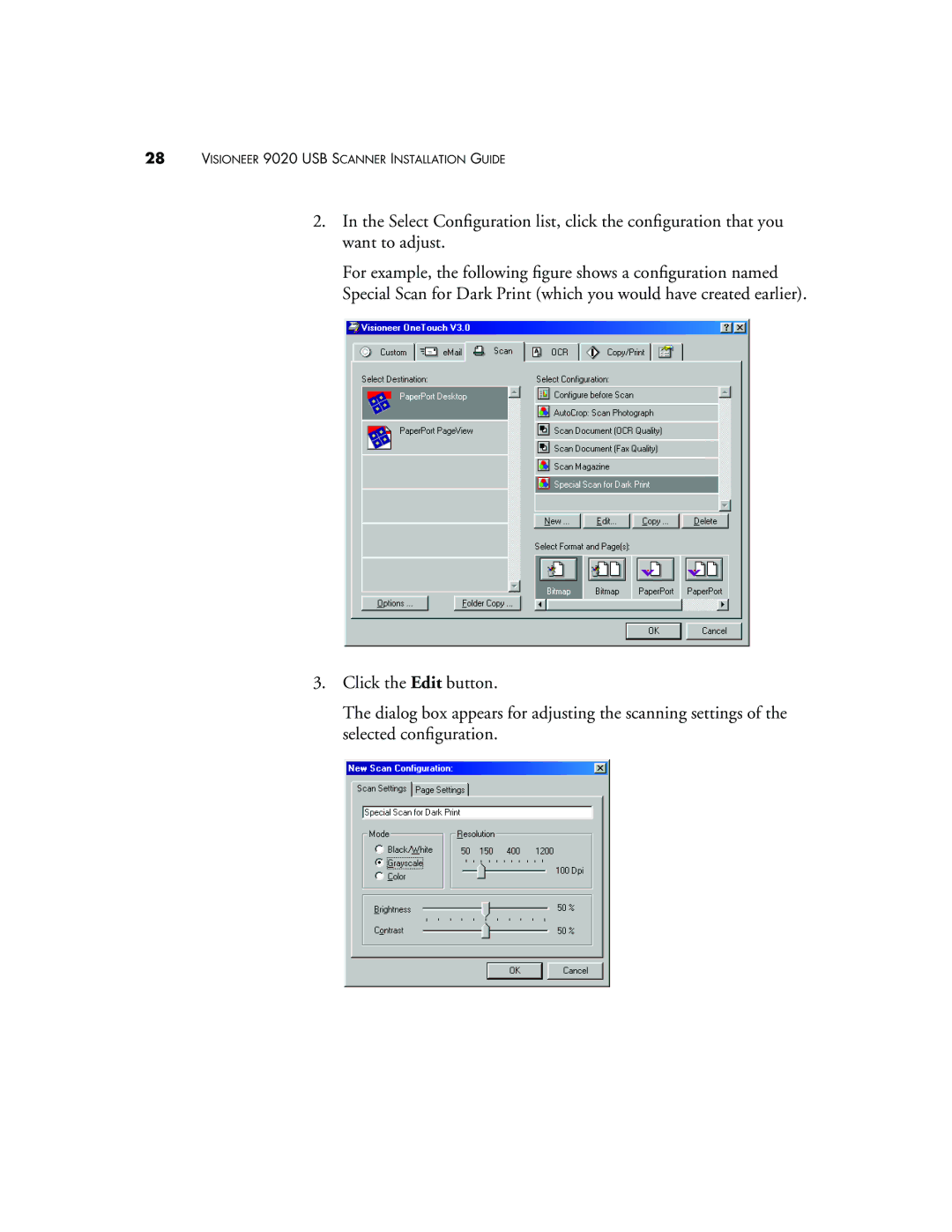 Visioneer manual Visioneer 9020 USB Scanner Installation Guide 