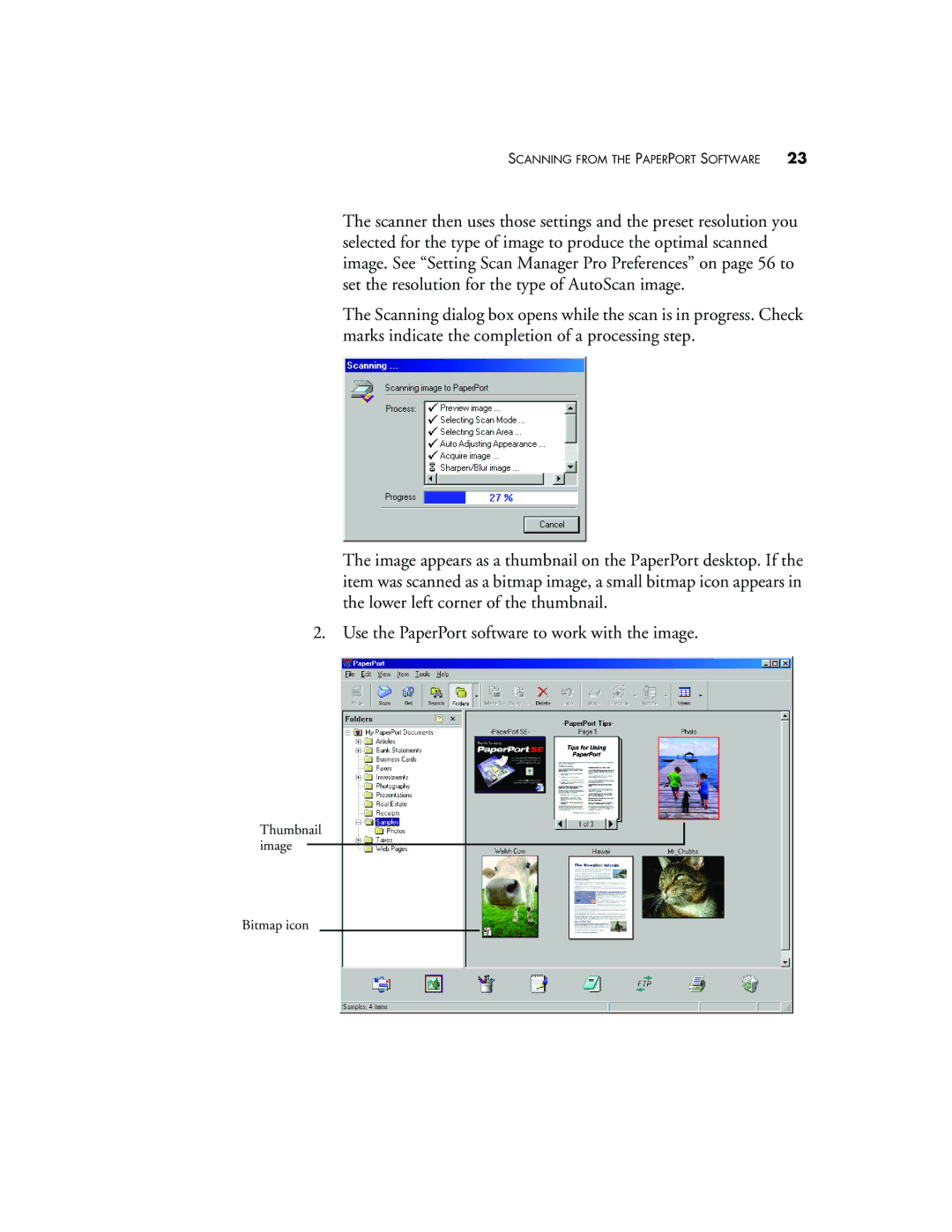 Visioneer 9120 manual Thumbnail image Bitmap icon 