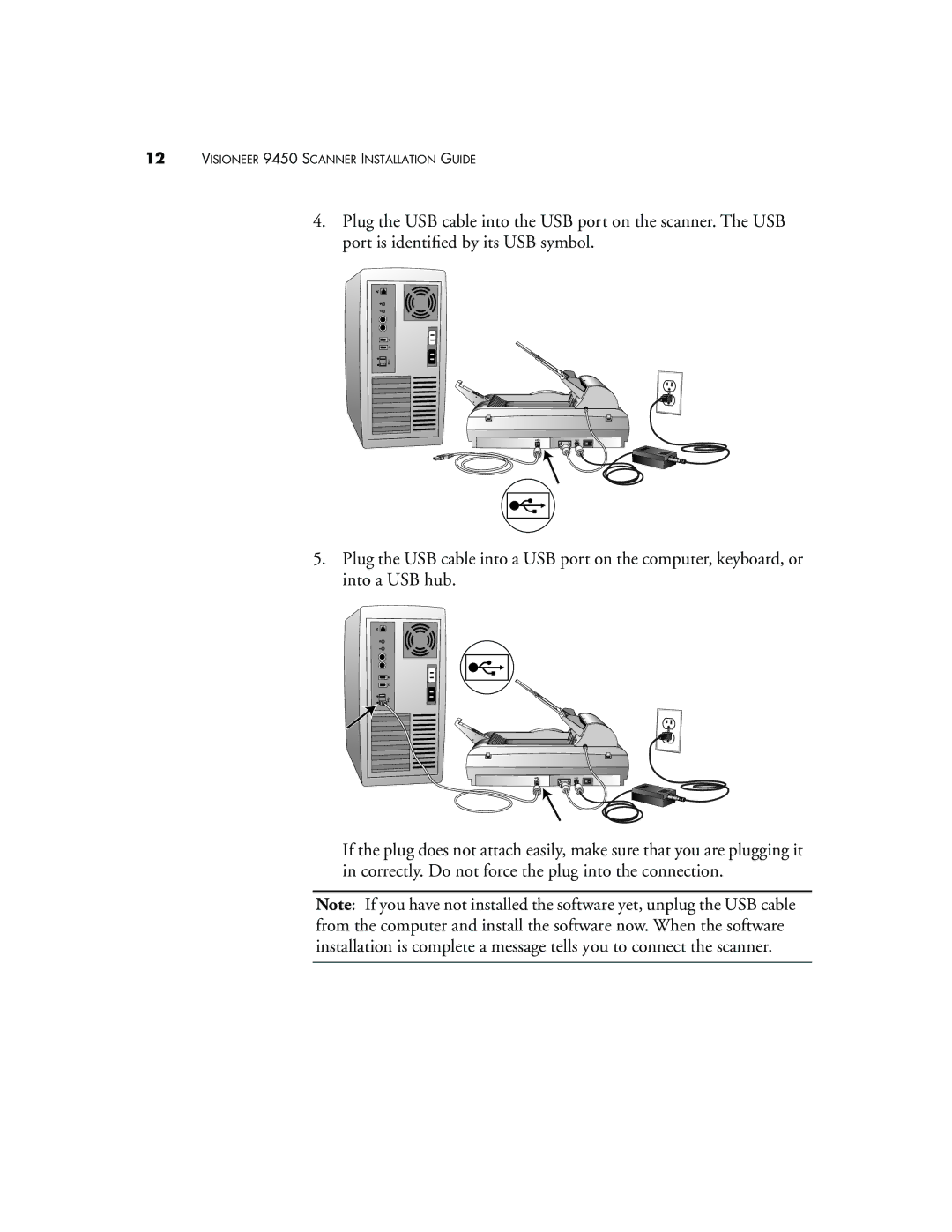 Visioneer manual Visioneer 9450 Scanner Installation Guide 