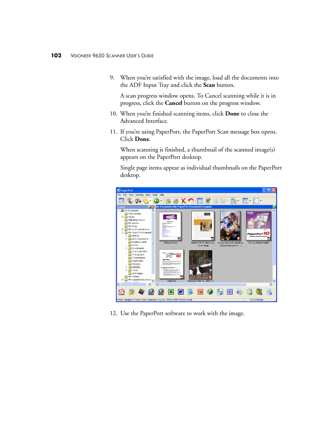 Visioneer manual Visioneer 9650 Scanner USER’S Guide 