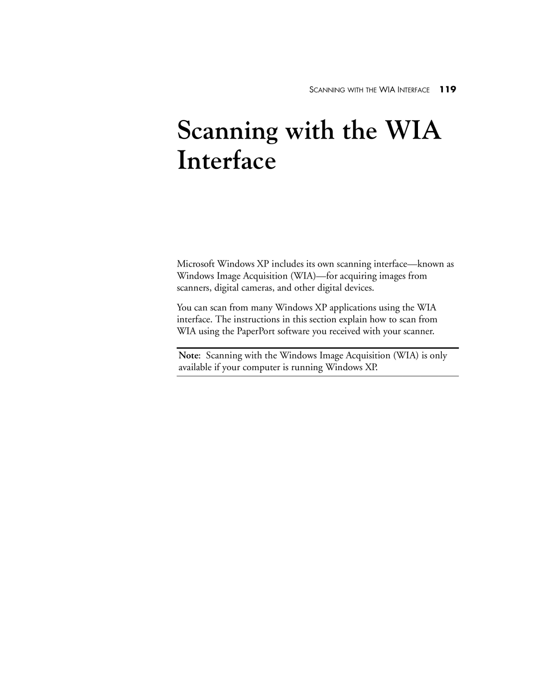 Visioneer 9650 manual Scanning with the WIA Interface 