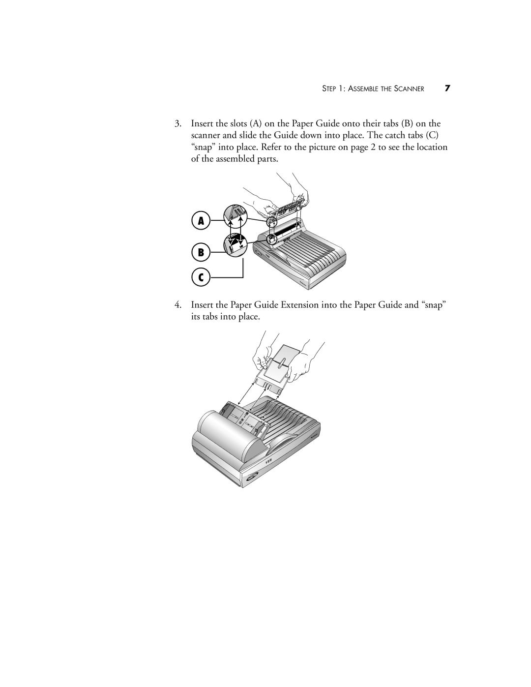 Visioneer 9650 manual Assemble the Scanner 