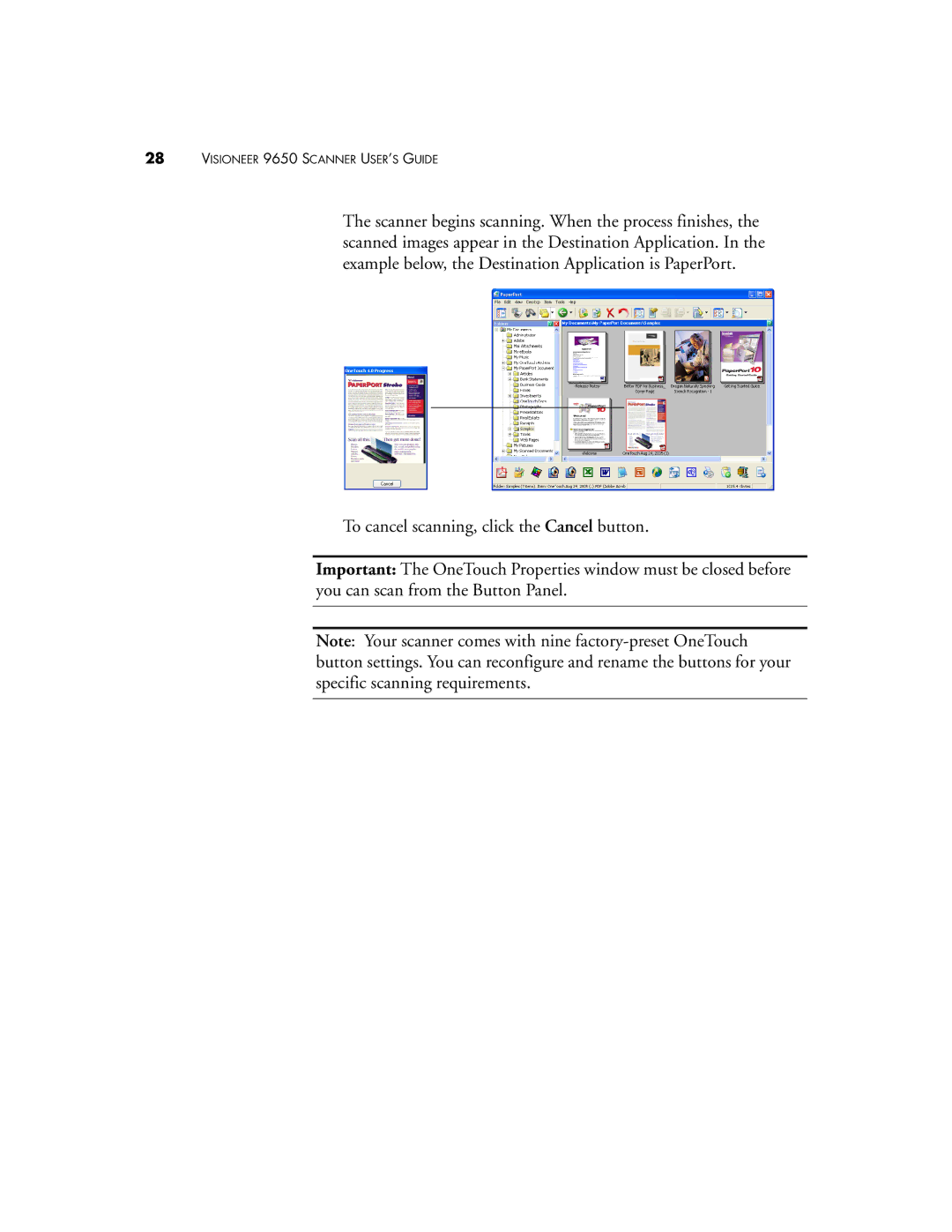 Visioneer manual Visioneer 9650 Scanner USER’S Guide 