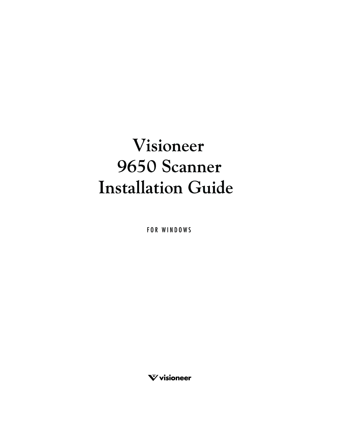 Visioneer 9650 manual Visioneer OneTouch USB Scanner Users Guide 