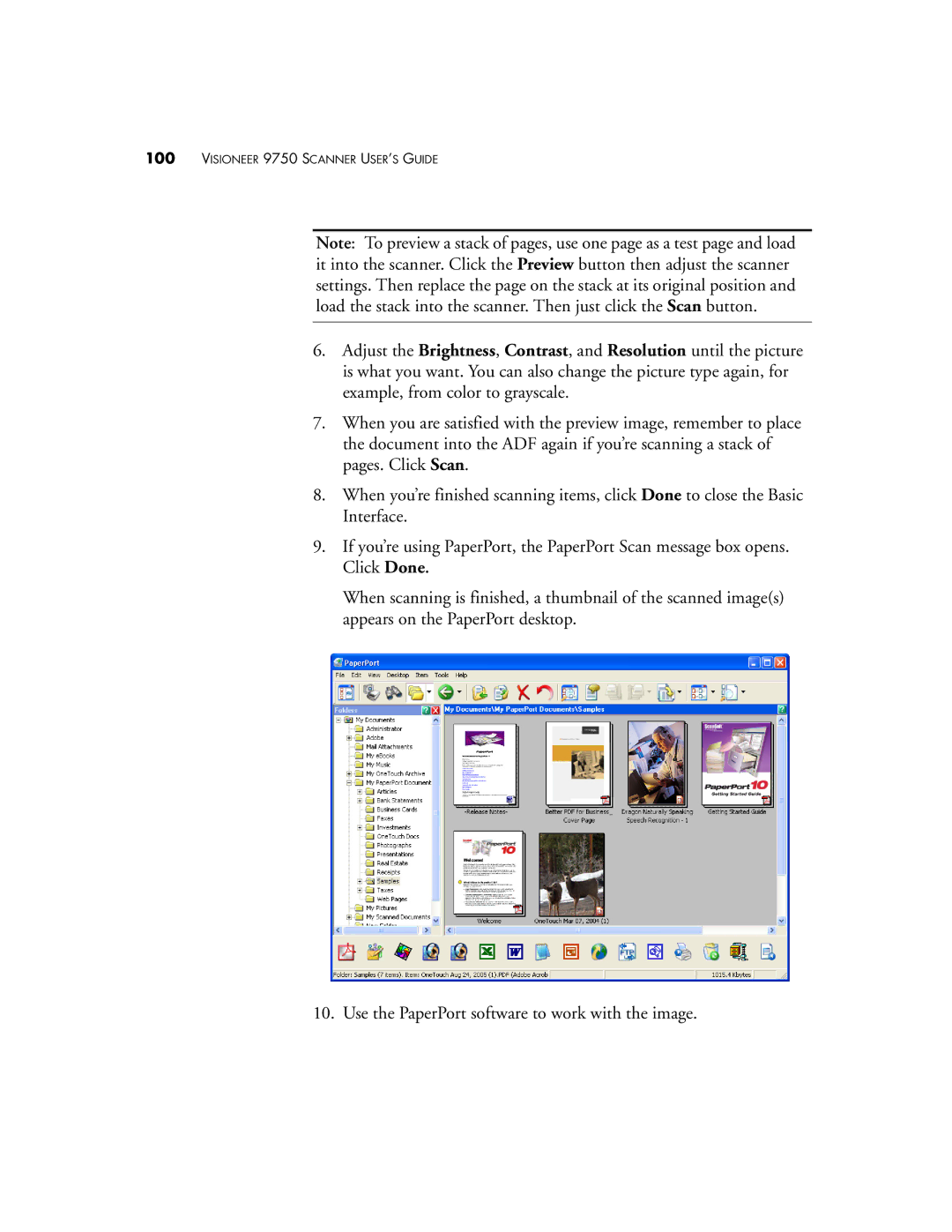 Visioneer manual Visioneer 9750 Scanner USER’S Guide 