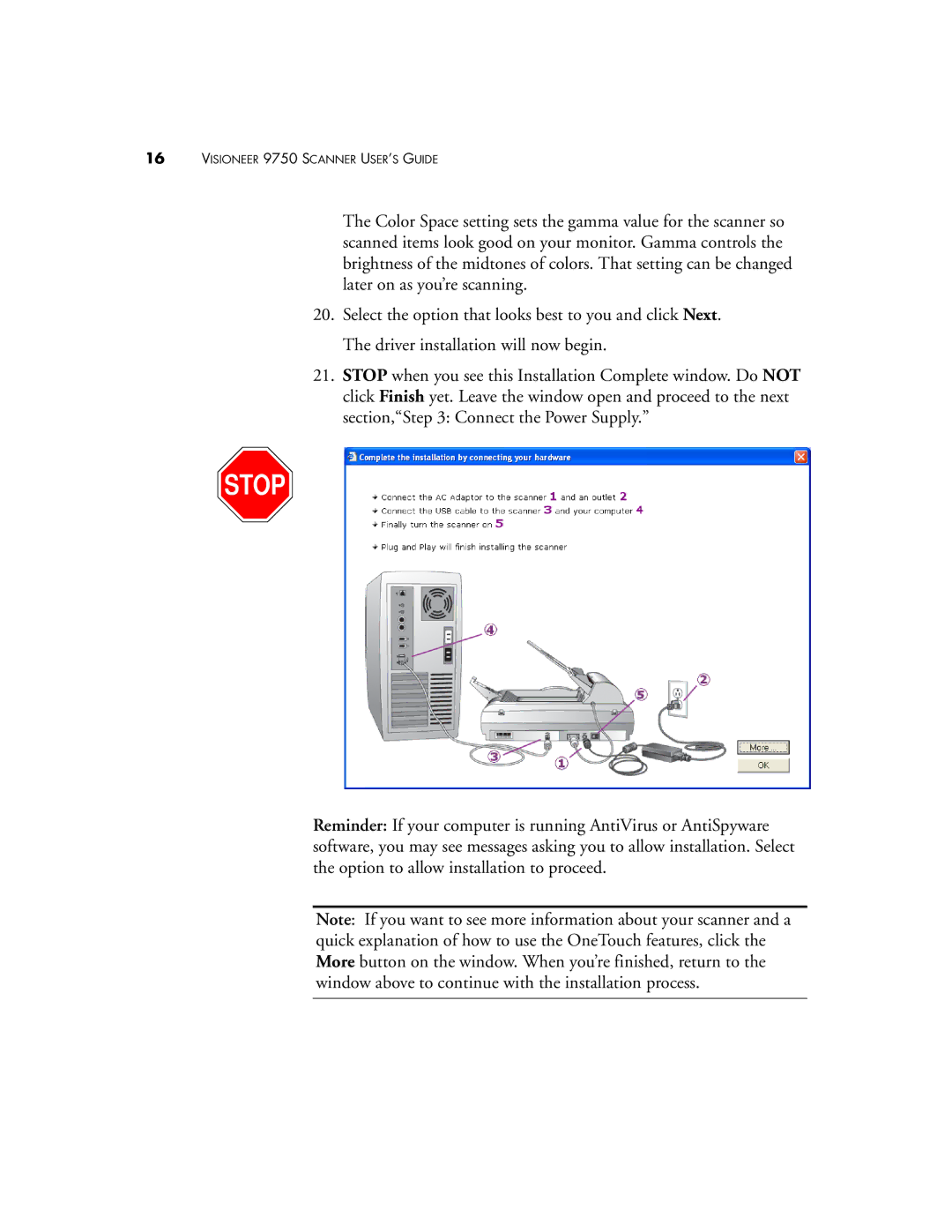 Visioneer manual Visioneer 9750 Scanner USER’S Guide 