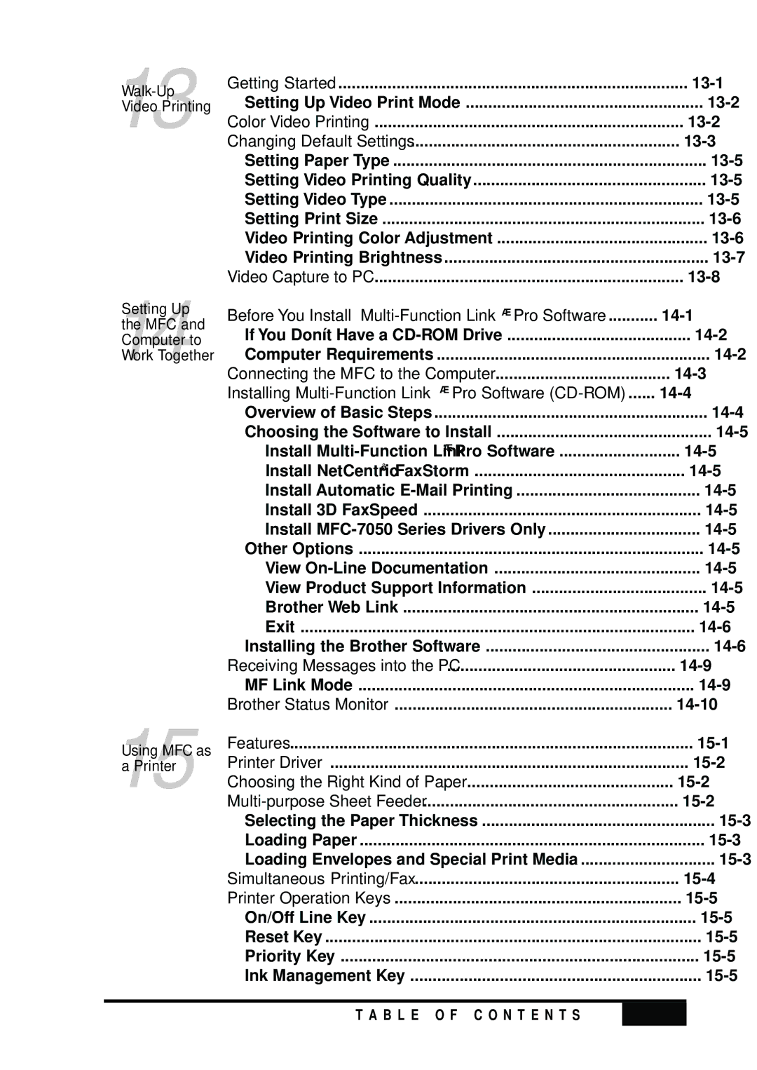 Visioneer MFC7050C owner manual 13-1 