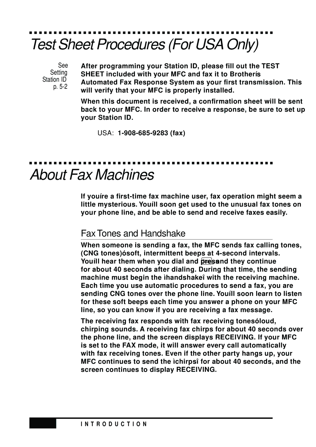 Visioneer MFC7050C owner manual Test Sheet Procedures For USA Only, About Fax Machines, Fax Tones and Handshake 