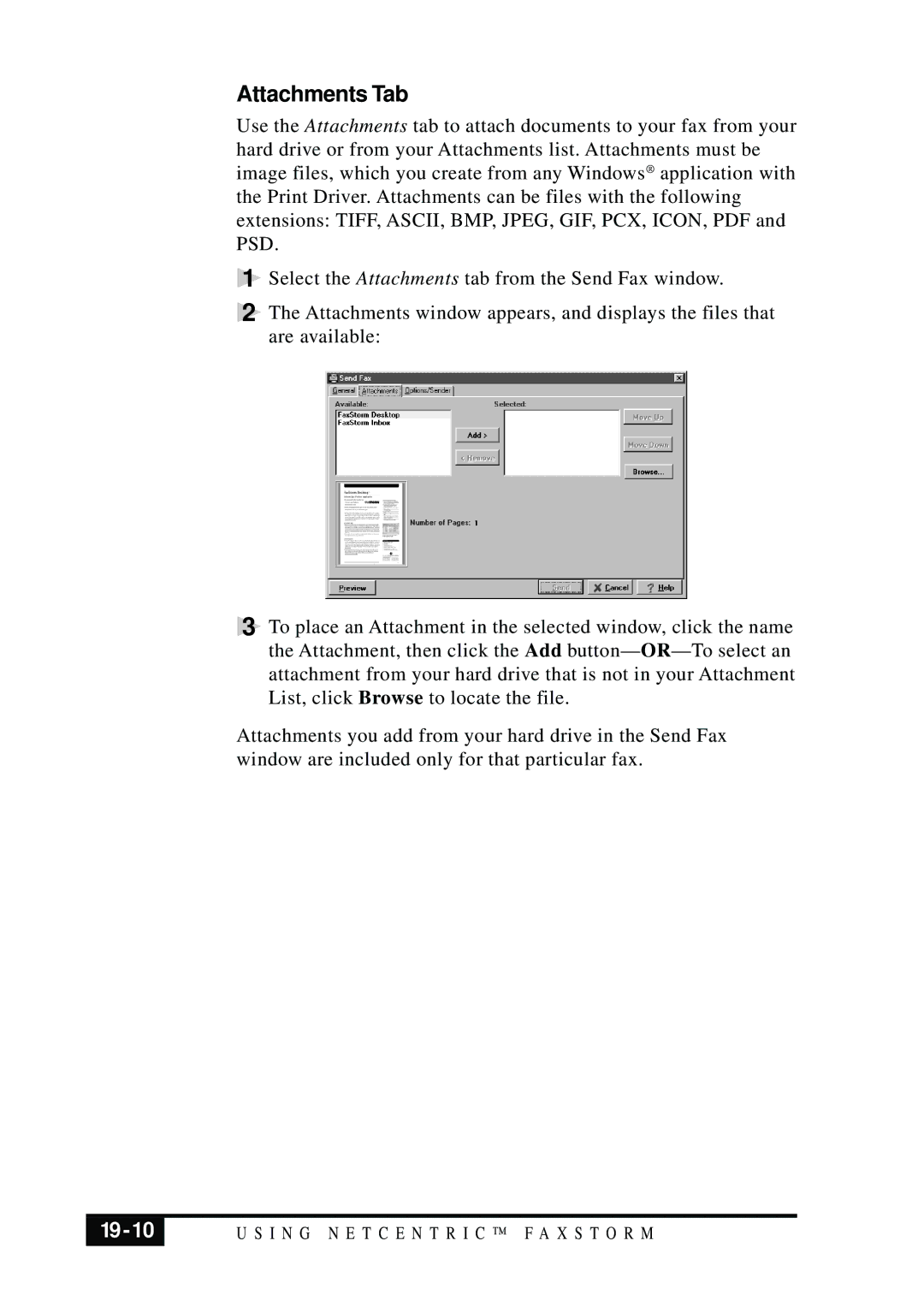 Visioneer MFC7050C owner manual Attachments Tab, 19-10 